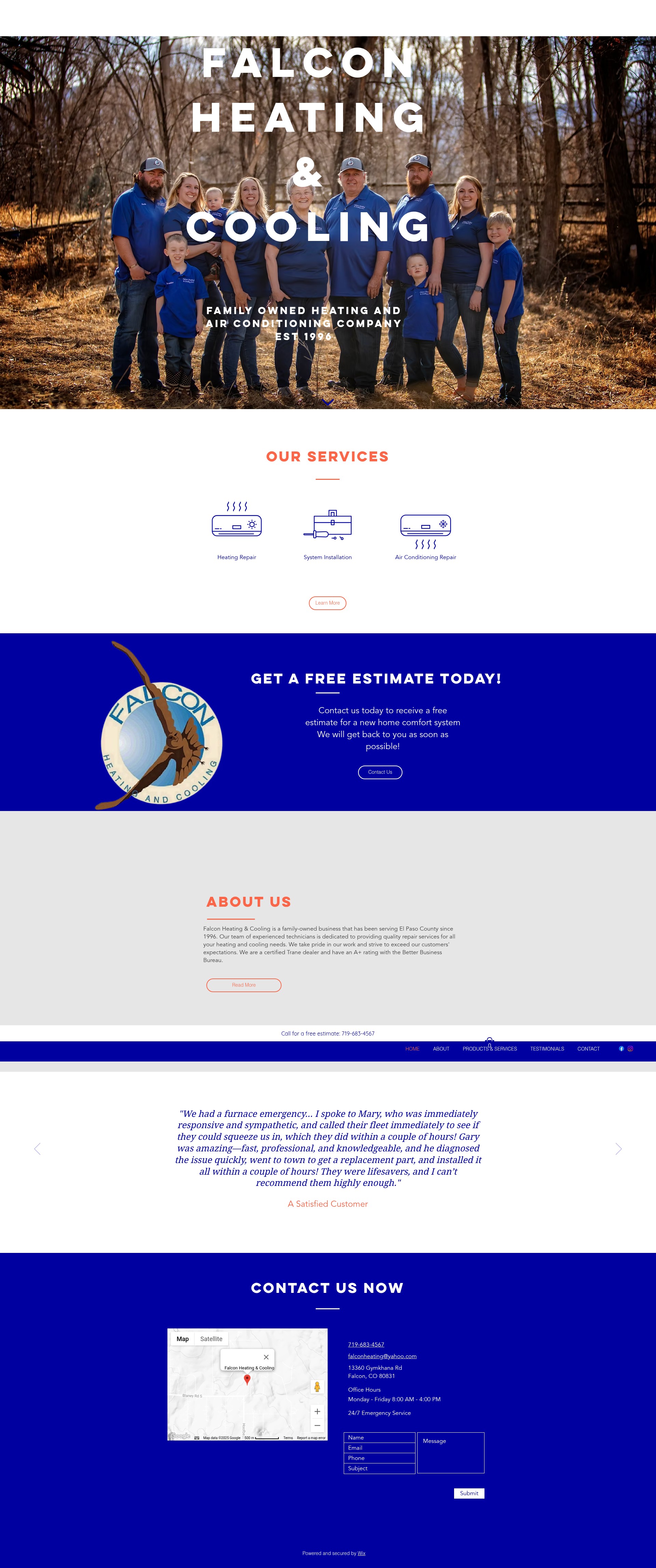 Screenshot of falcon-heating.com