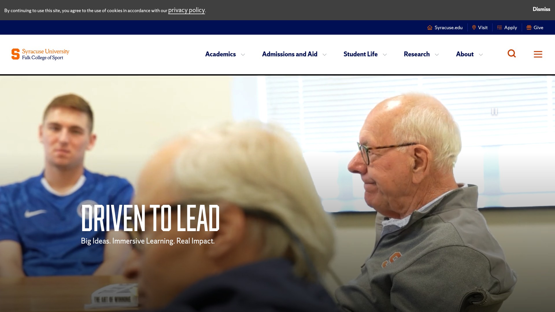 Screenshot of falk.syracuse.edu