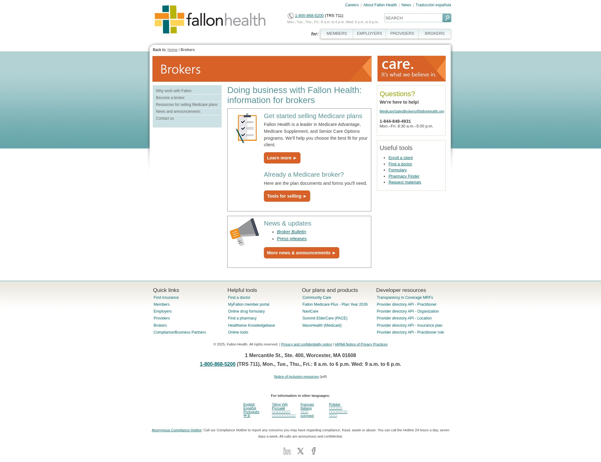 Screenshot of fallonhealth.org