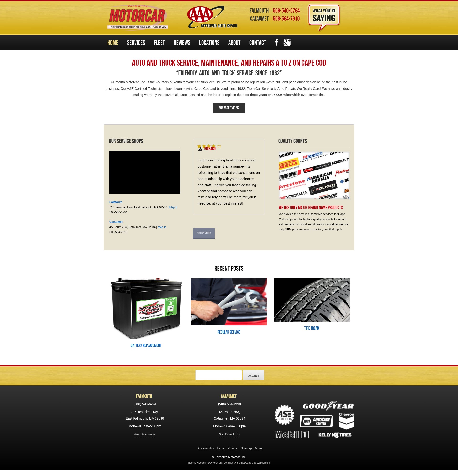 Screenshot of falmouthmotorcar.com
