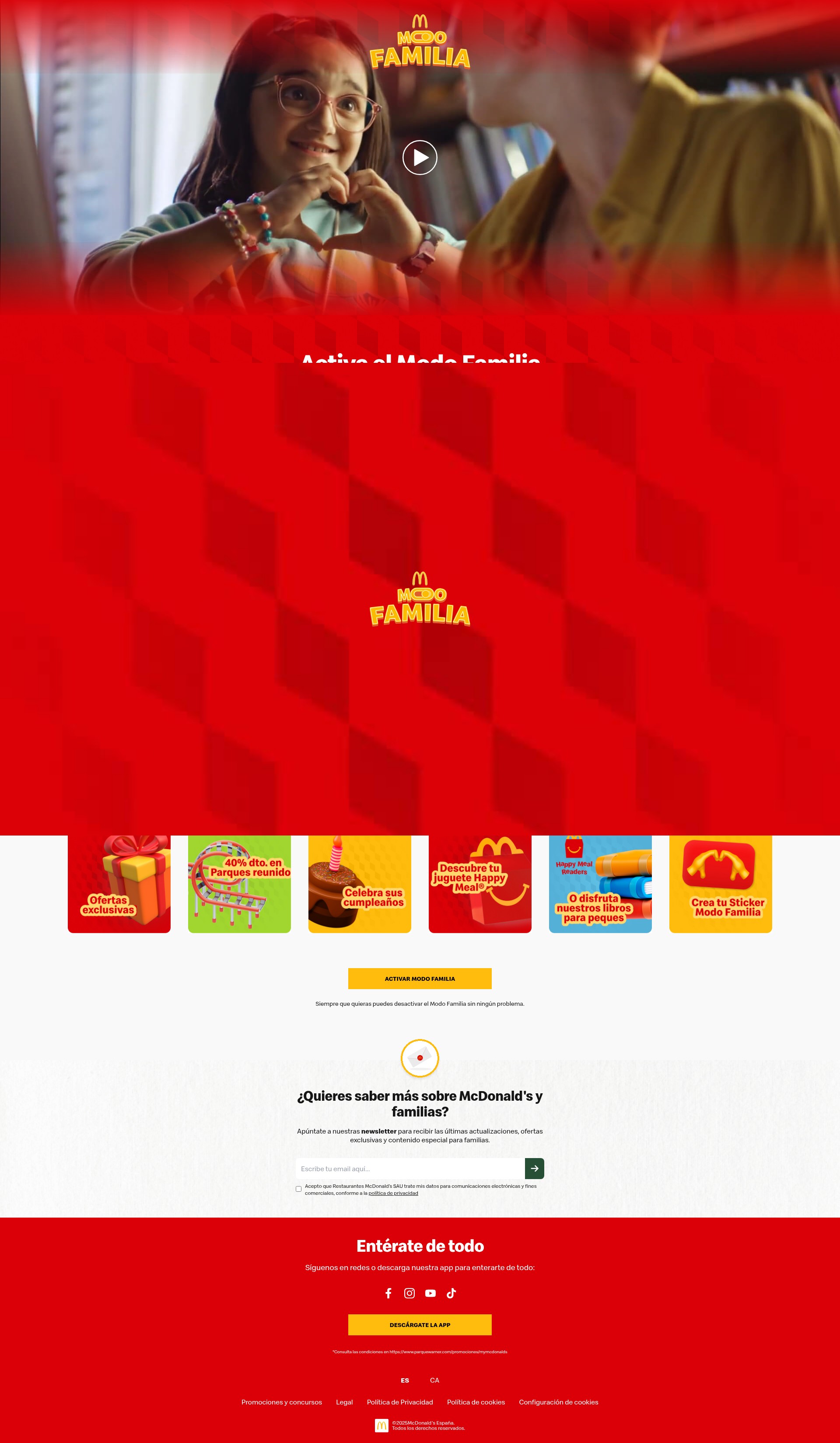 Screenshot of familias.mcdonalds.es