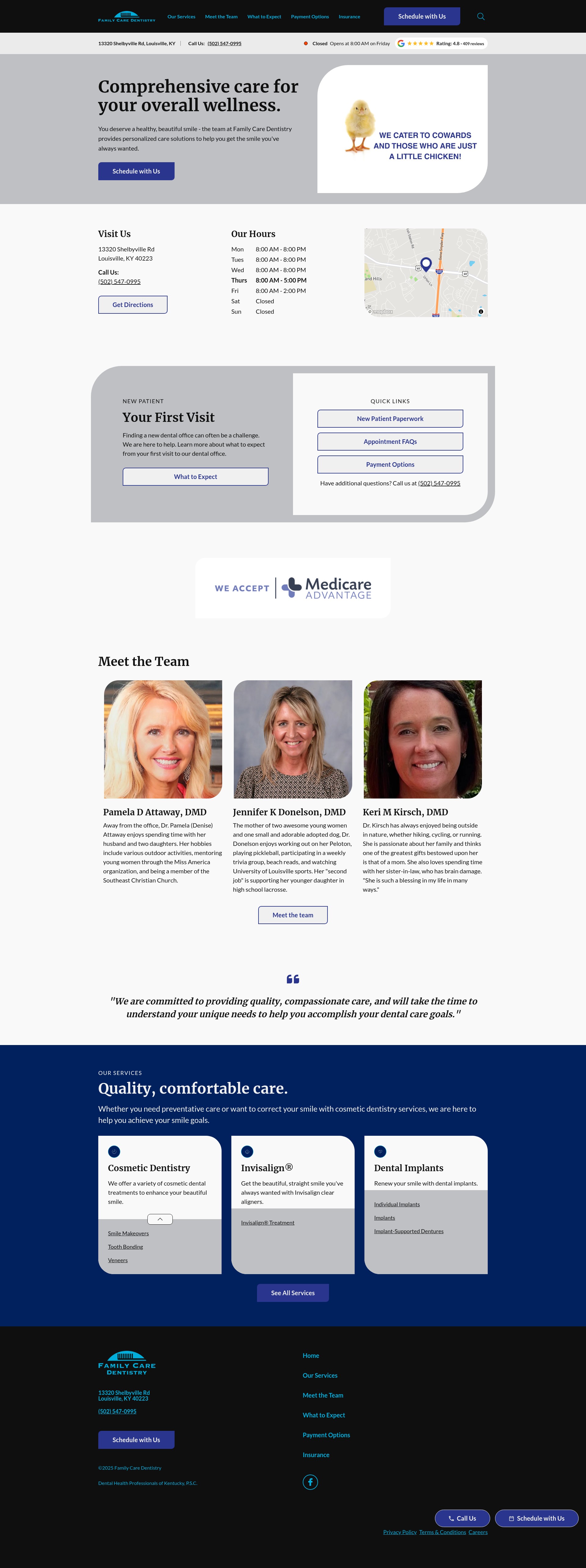 Screenshot of familycaredentistryky.com