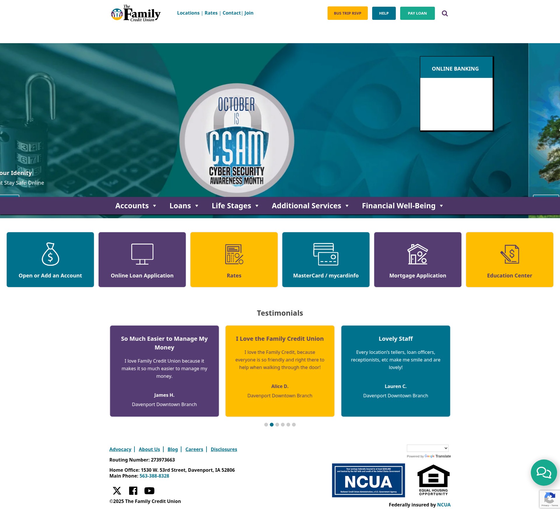 Screenshot of familycu.com