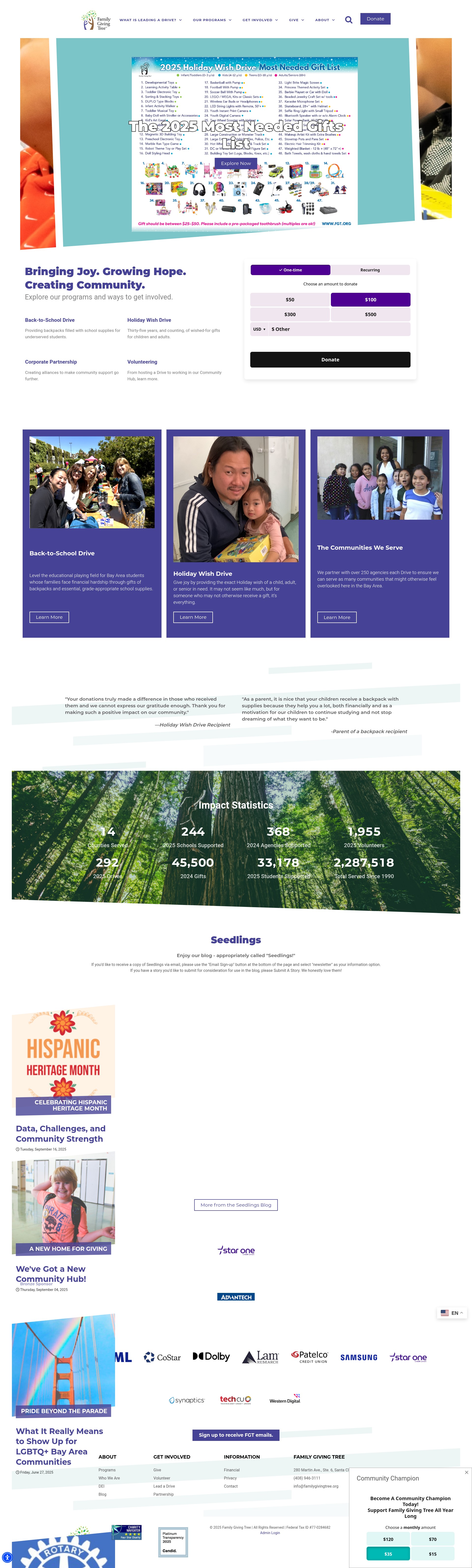 Screenshot of familygivingtree.org