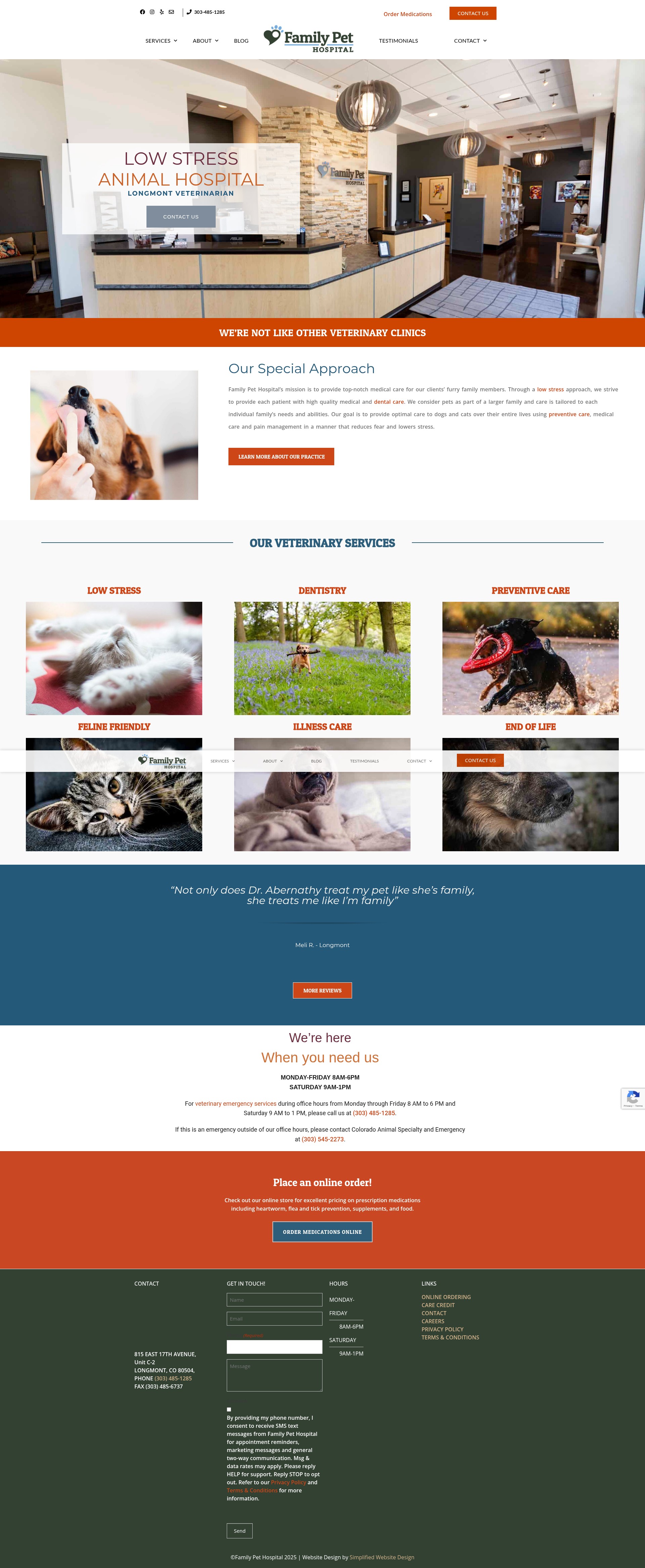 Screenshot of familypetlongmont.com