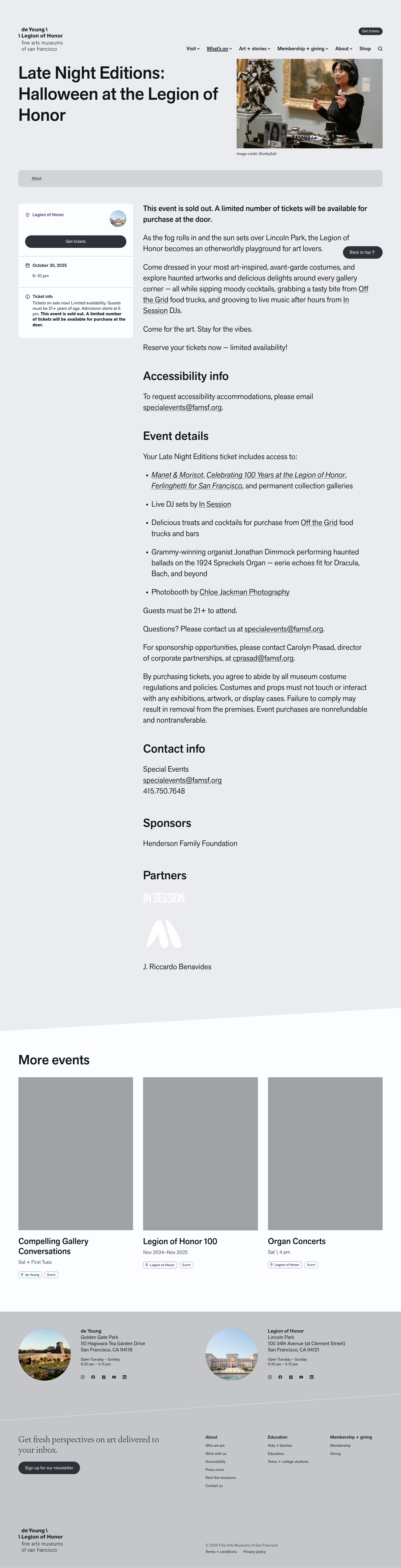 Screenshot of famsf.org