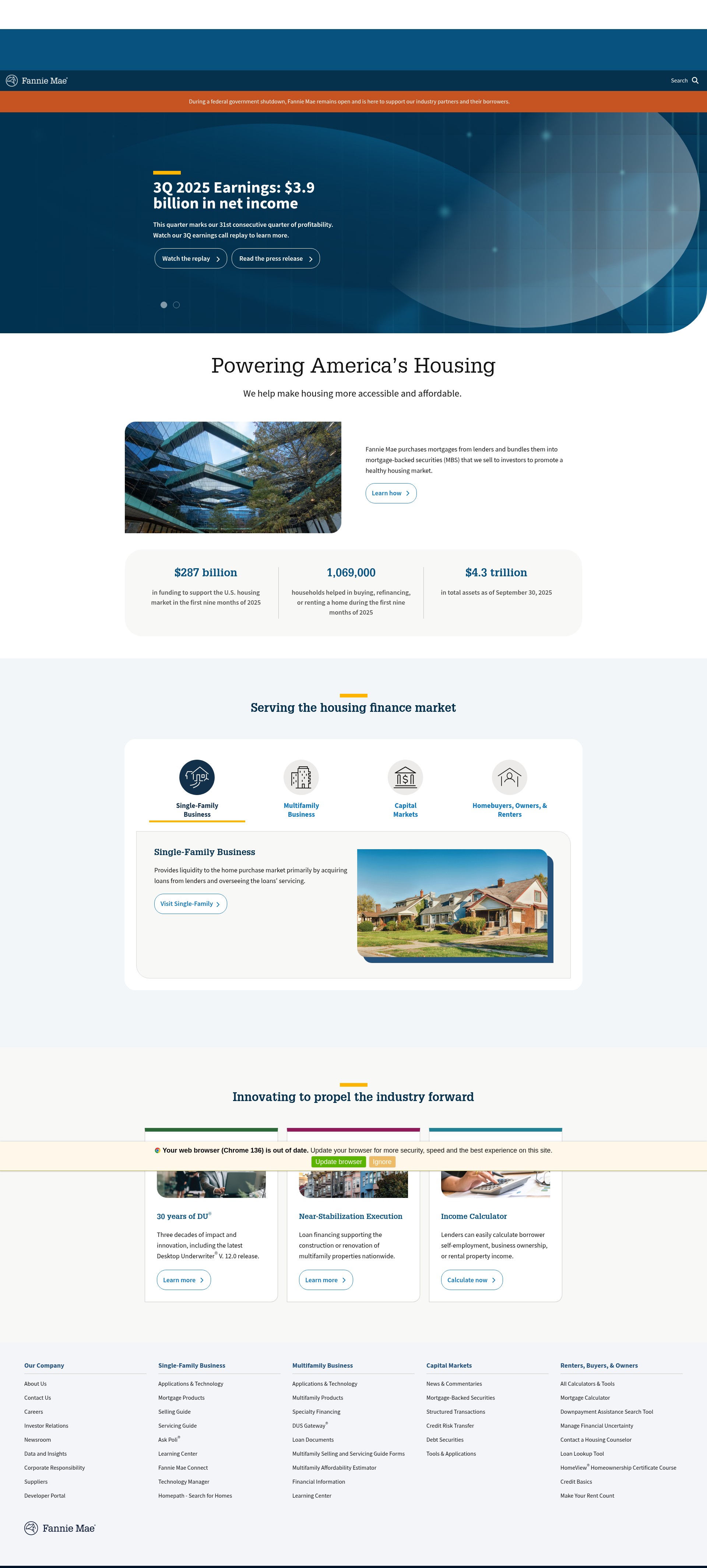 Screenshot of fanniemae.com