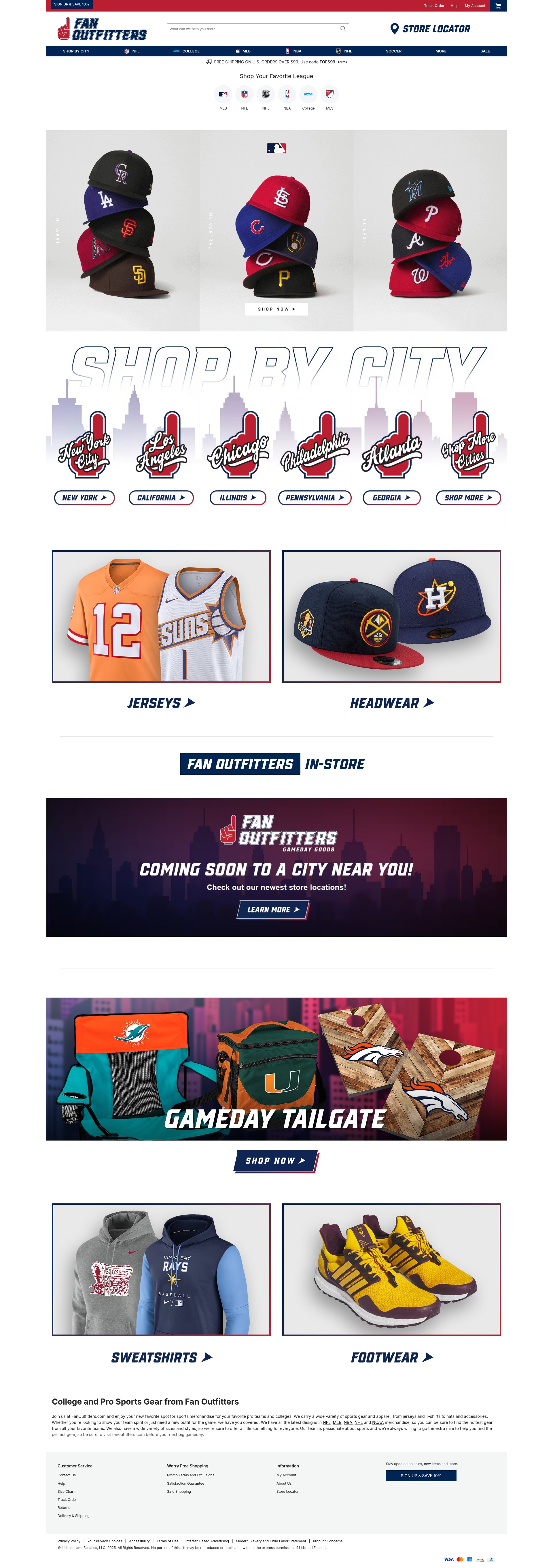 Screenshot of fanoutfitters.com
