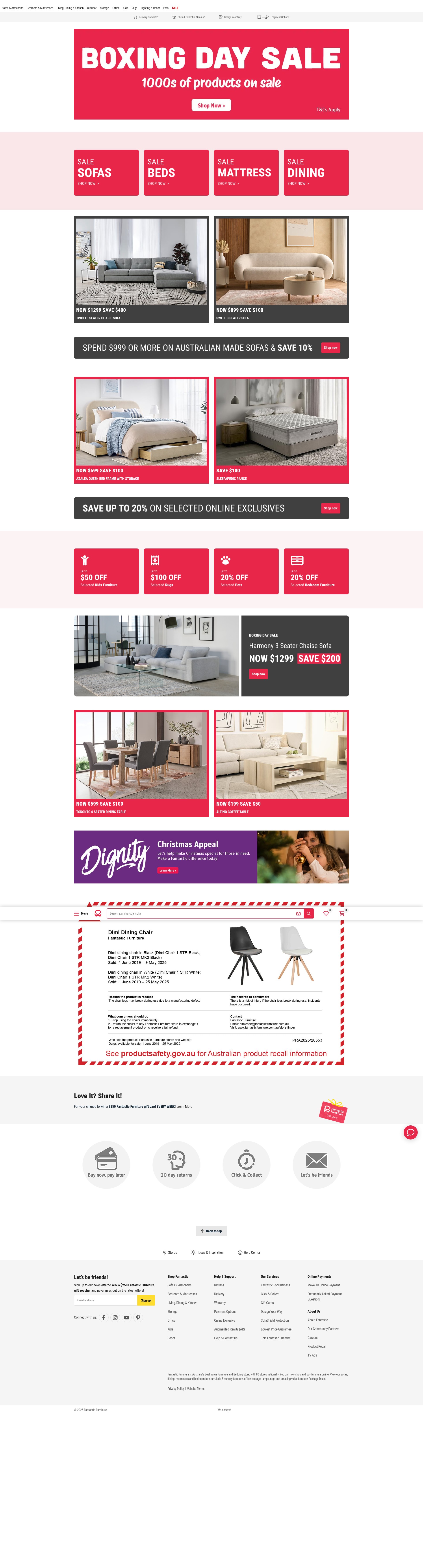 Screenshot of fantasticfurniture.com.au