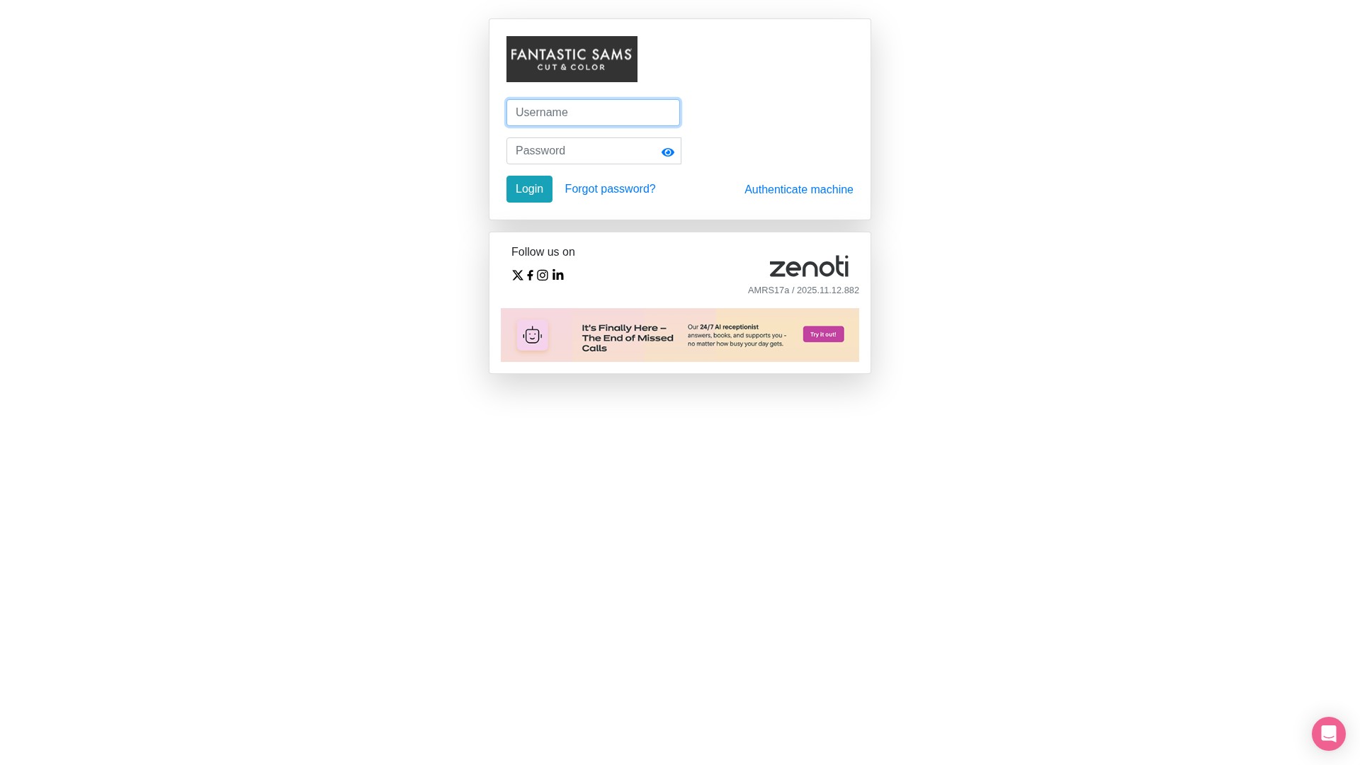 Screenshot of fantasticsams.zenoti.com
