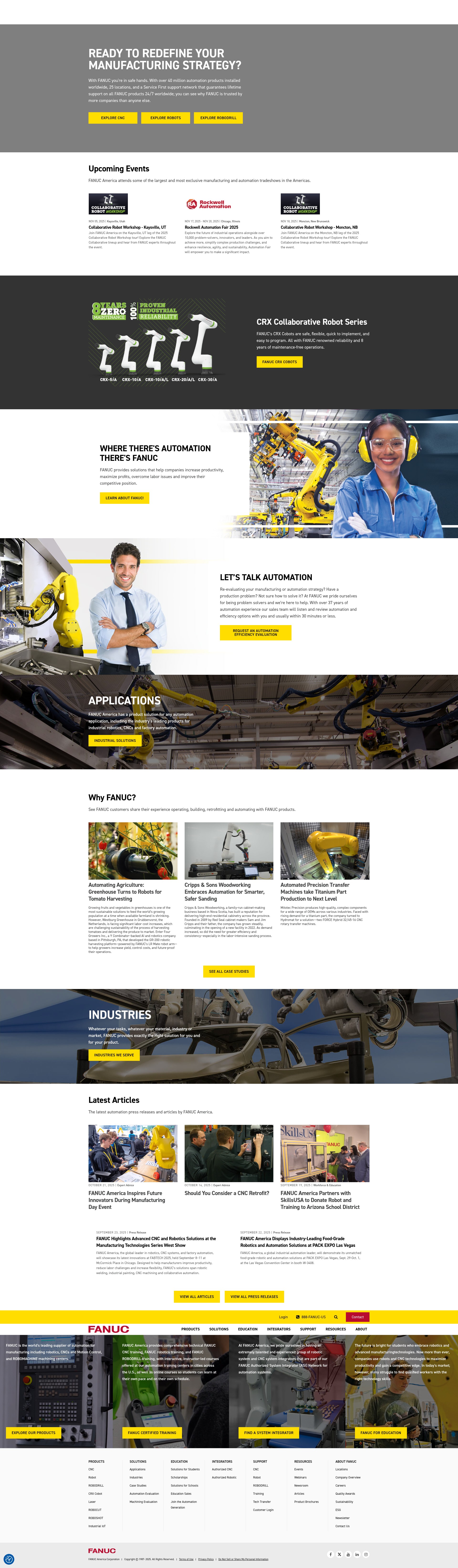 Screenshot of fanucamerica.com