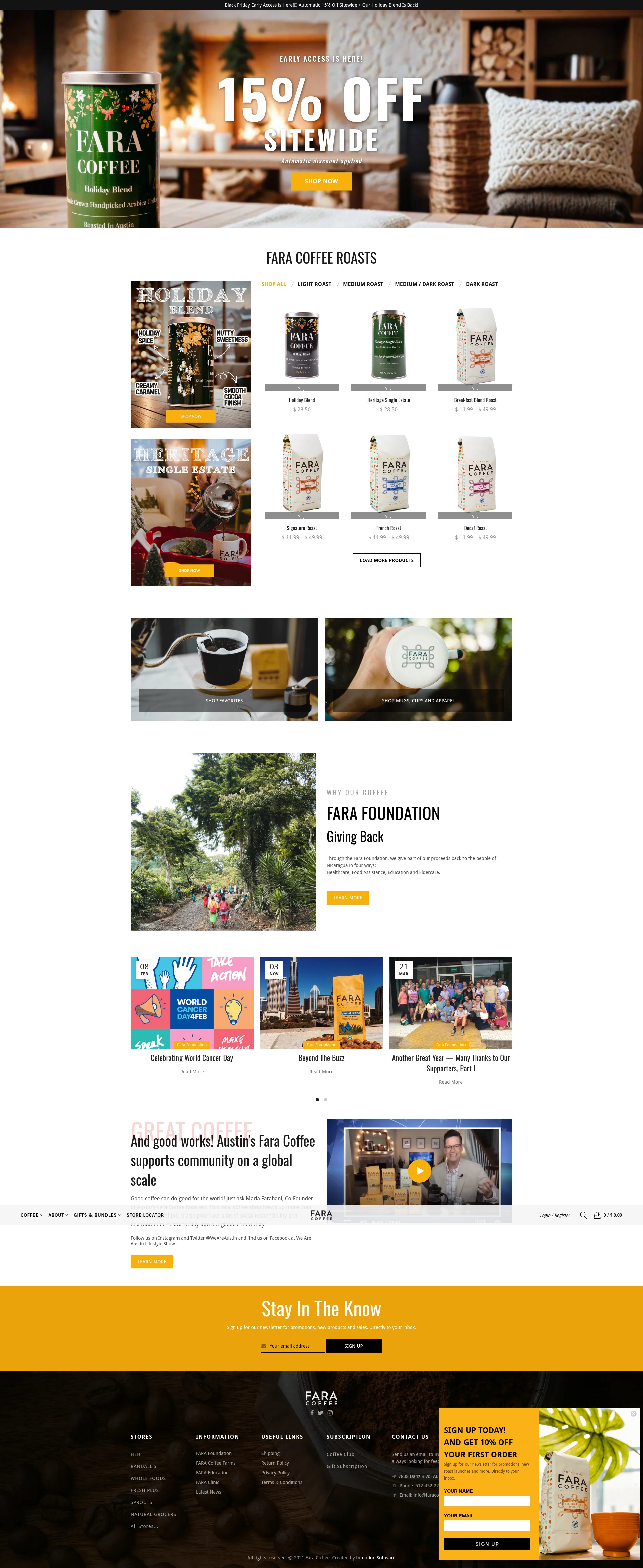 Screenshot of faracoffee.com