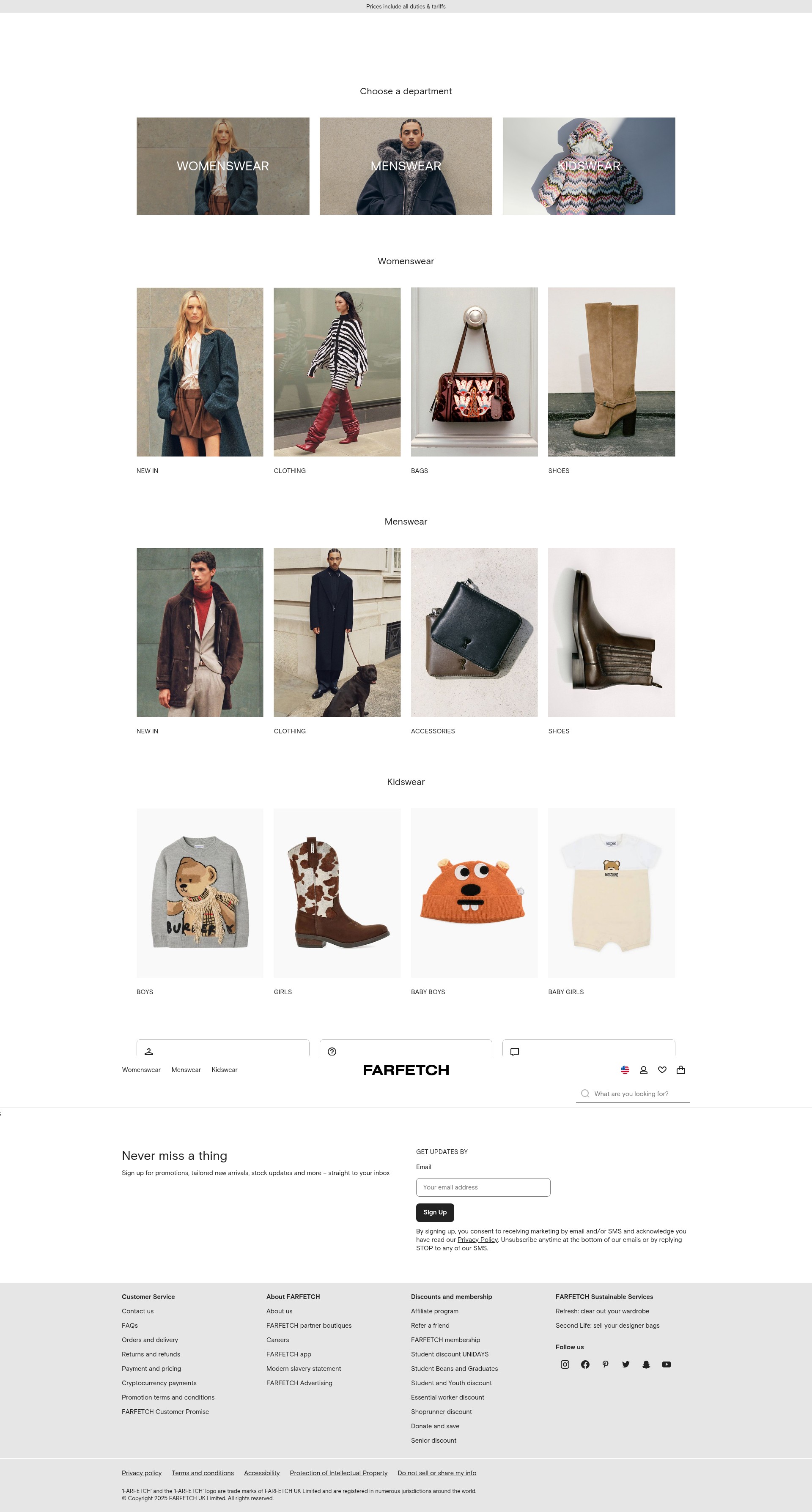 Screenshot of farfetch.com