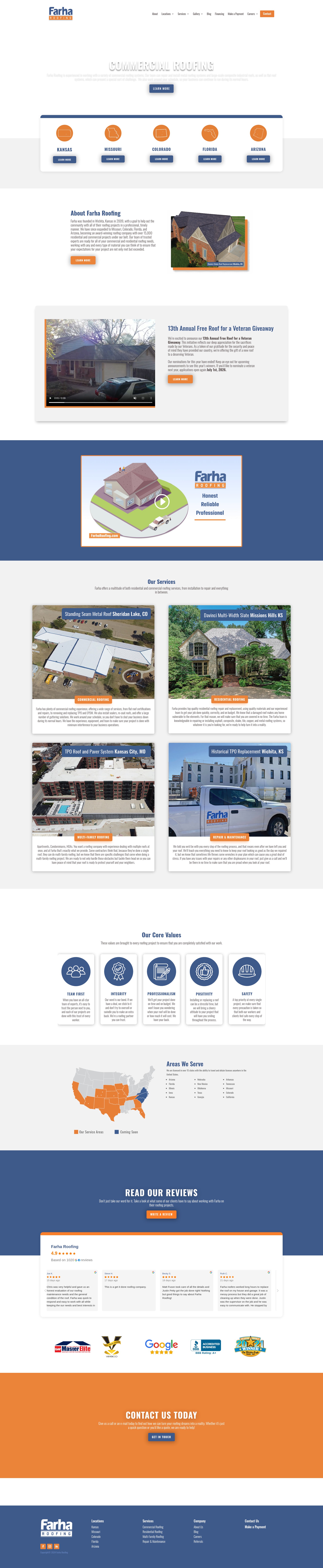 Screenshot of farharoofing.com