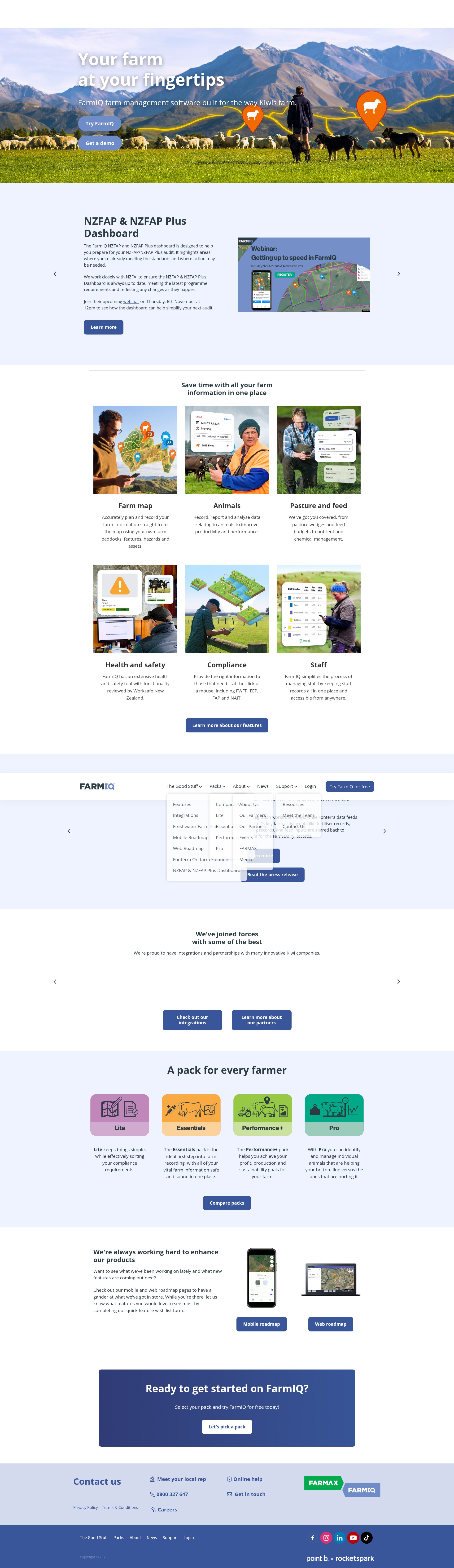 Screenshot of farmiq.co.nz
