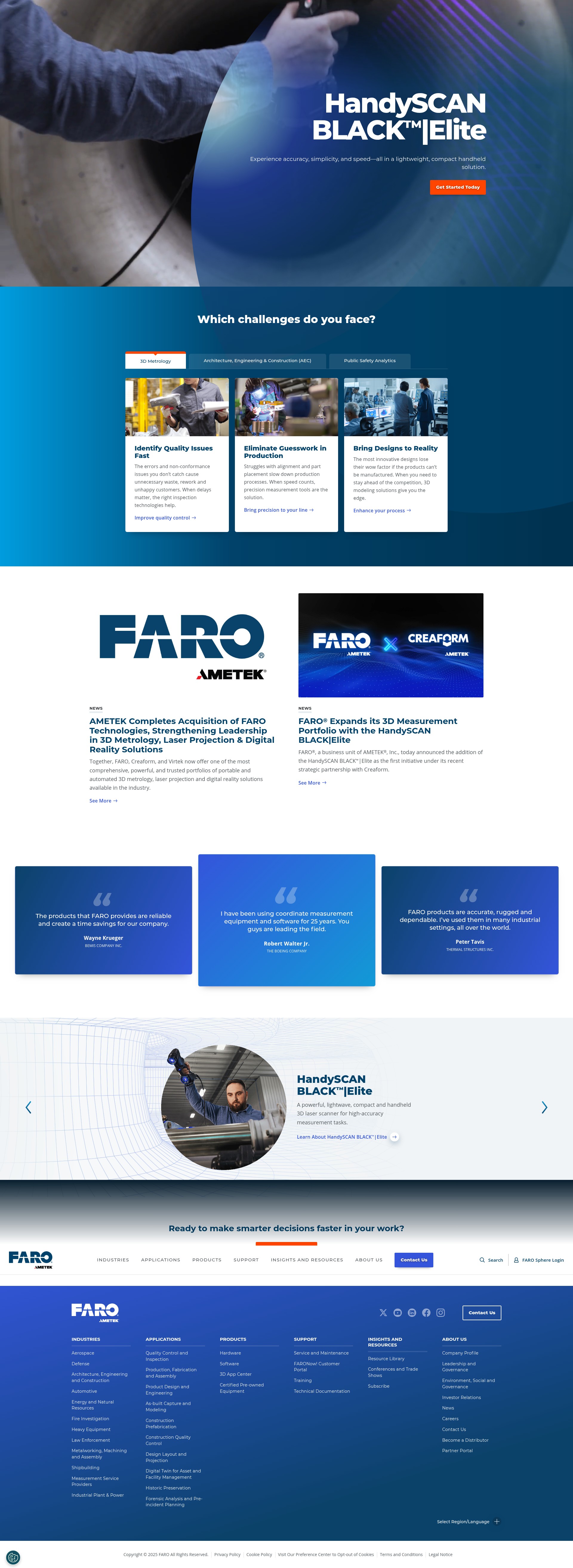 Screenshot of faro.com