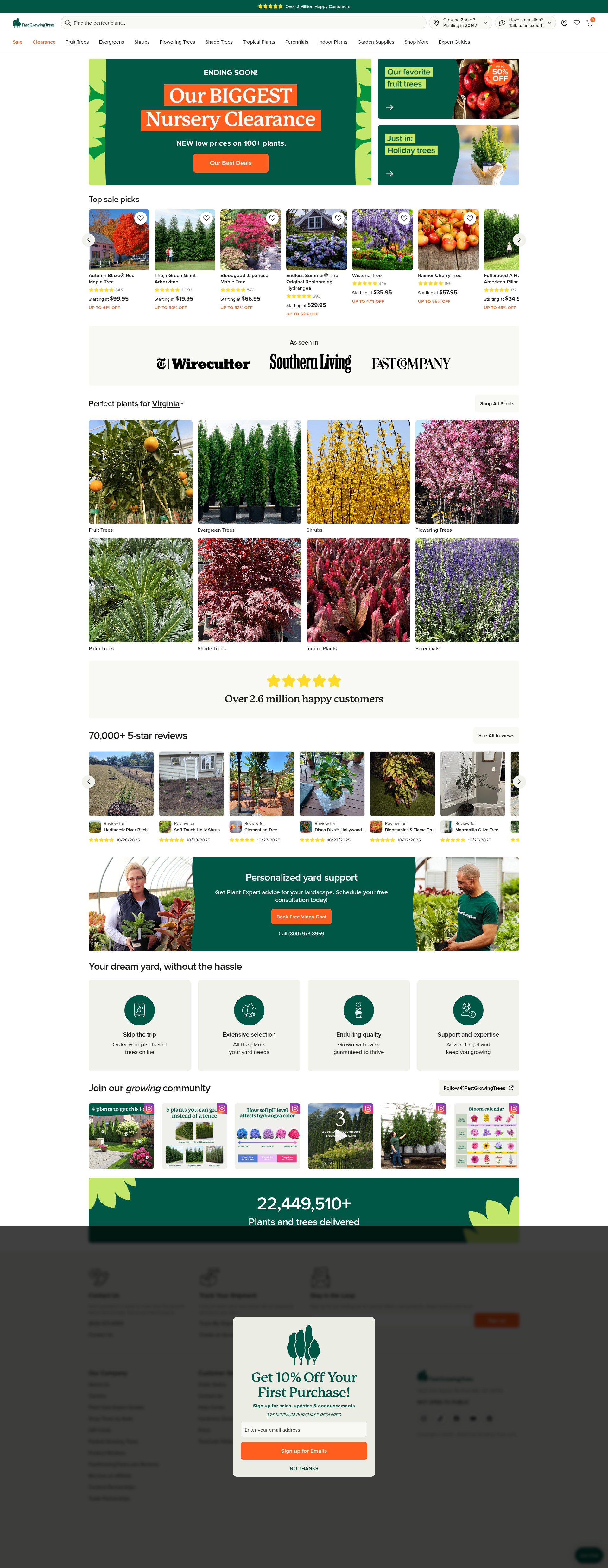 Screenshot of fast-growing-trees.com