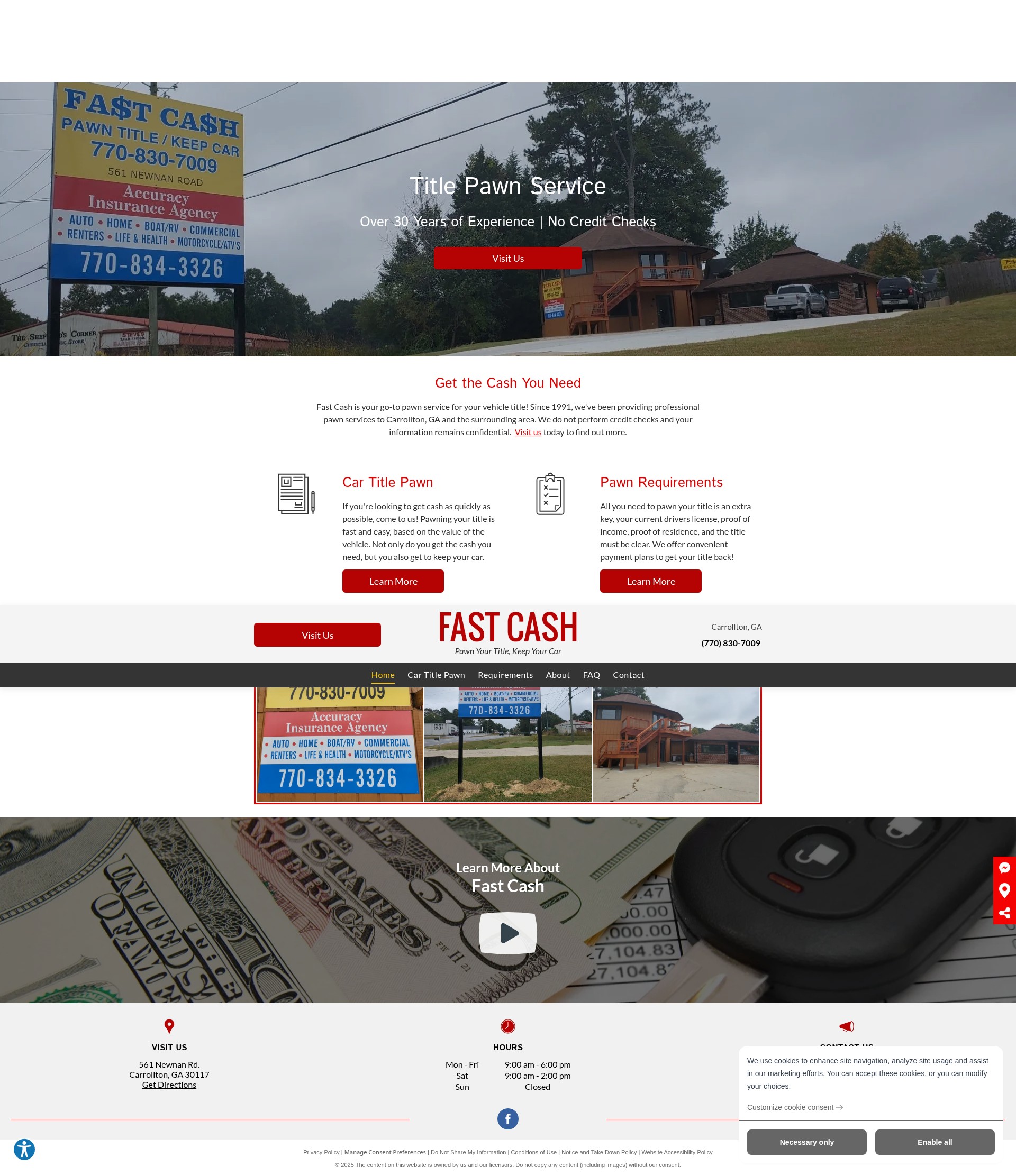 Screenshot of fastcashcarrollton.com