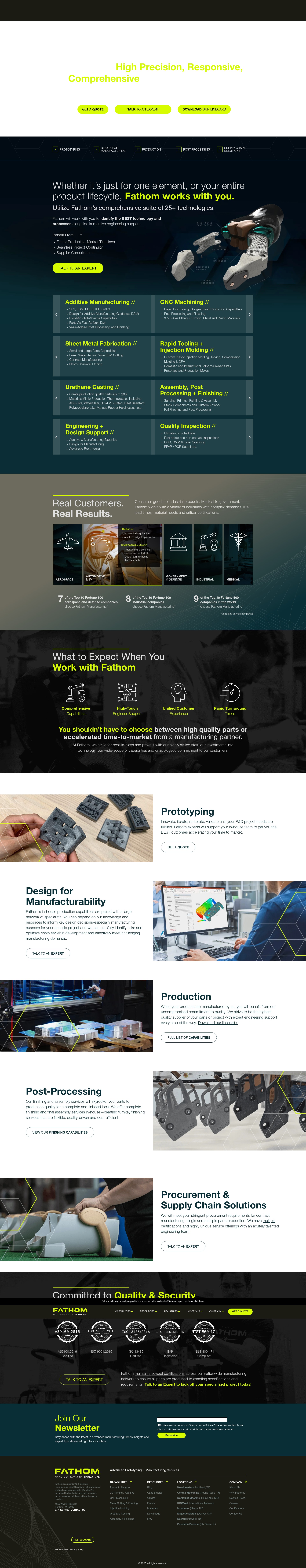 Screenshot of fathommfg.com
