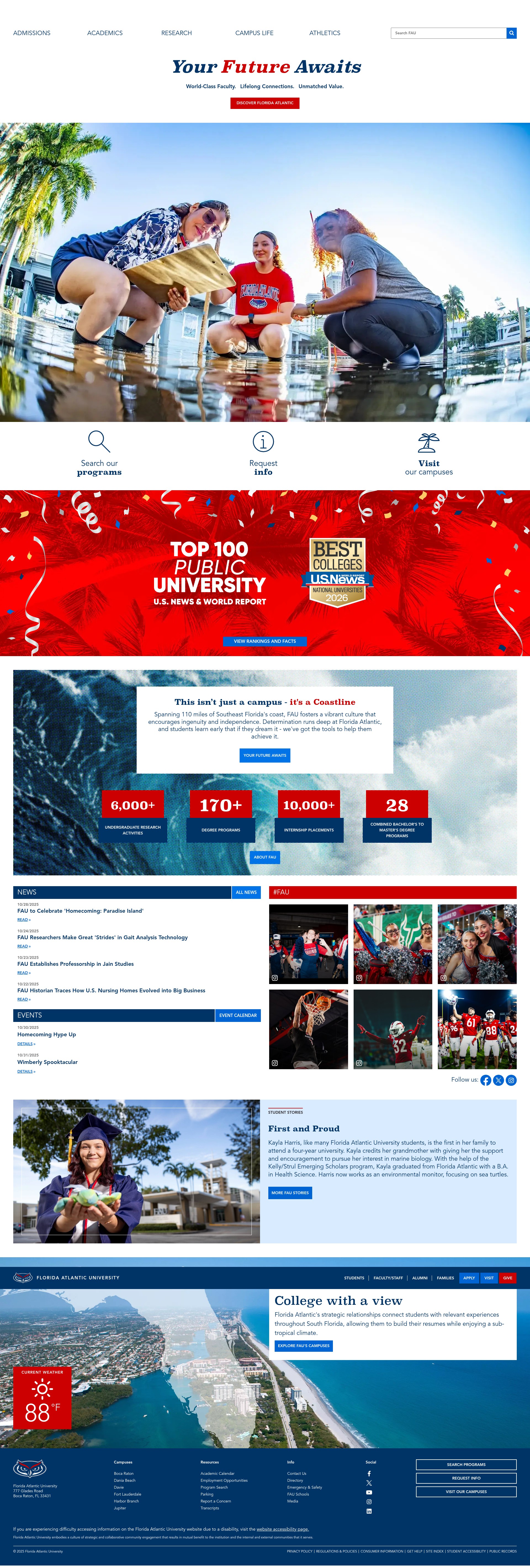 Screenshot of fau.edu