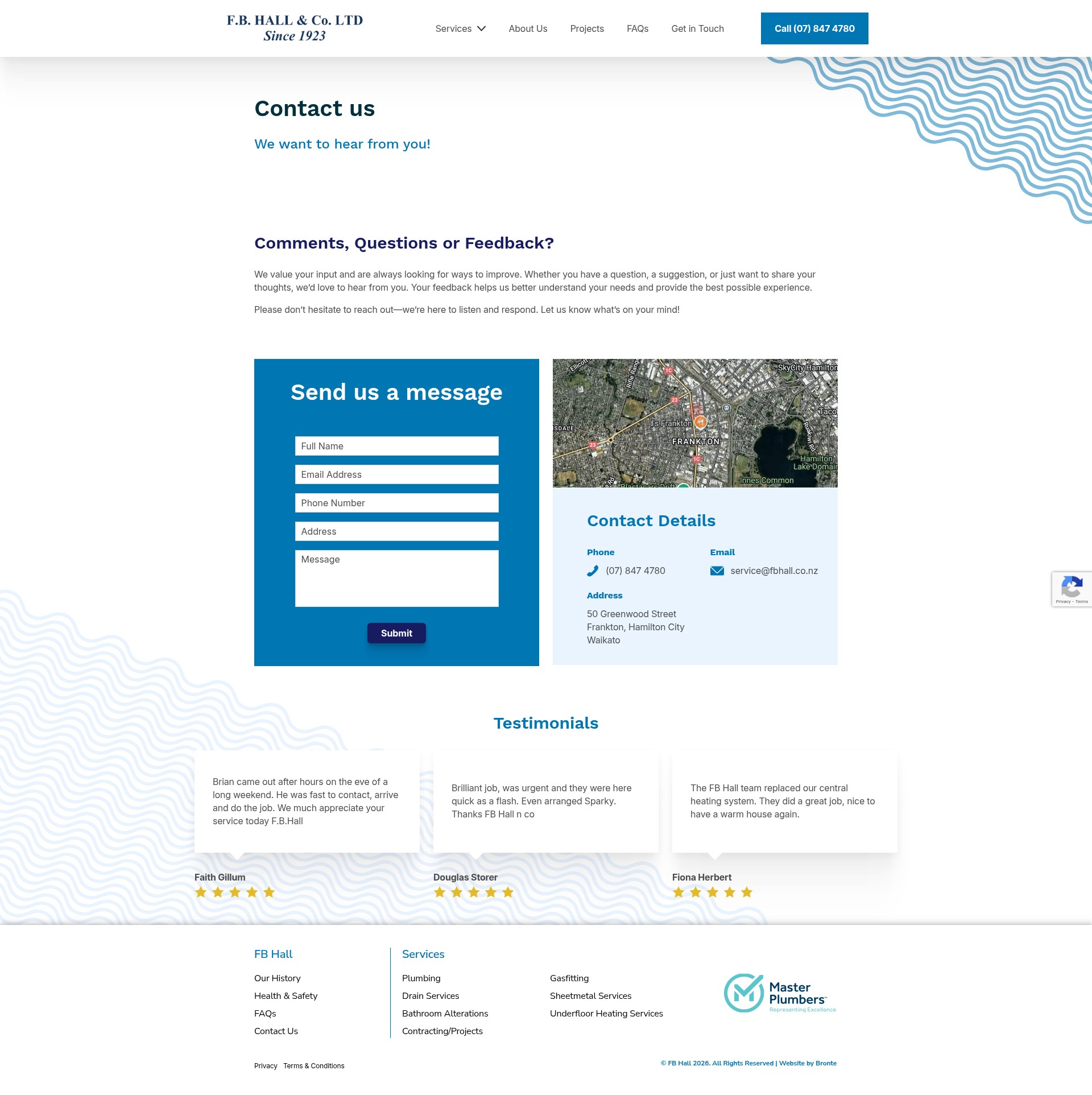 Screenshot of fbhall.co.nz