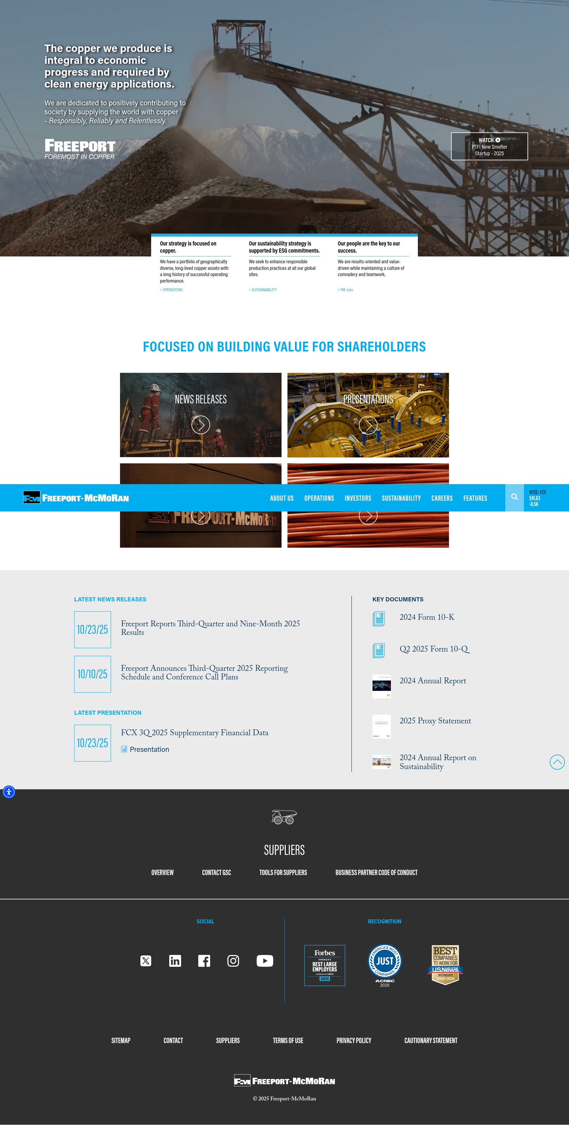 Screenshot of fcx.com