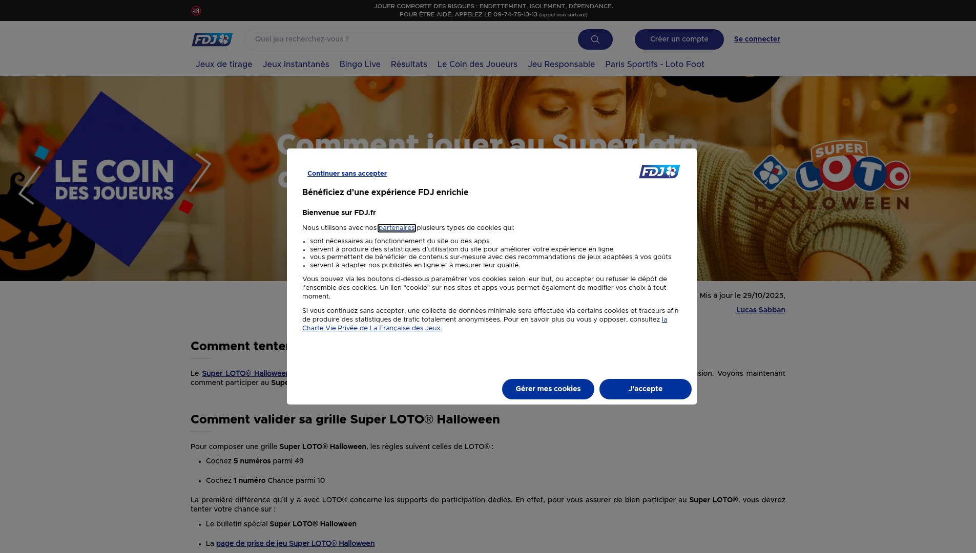 Screenshot of fdj.fr