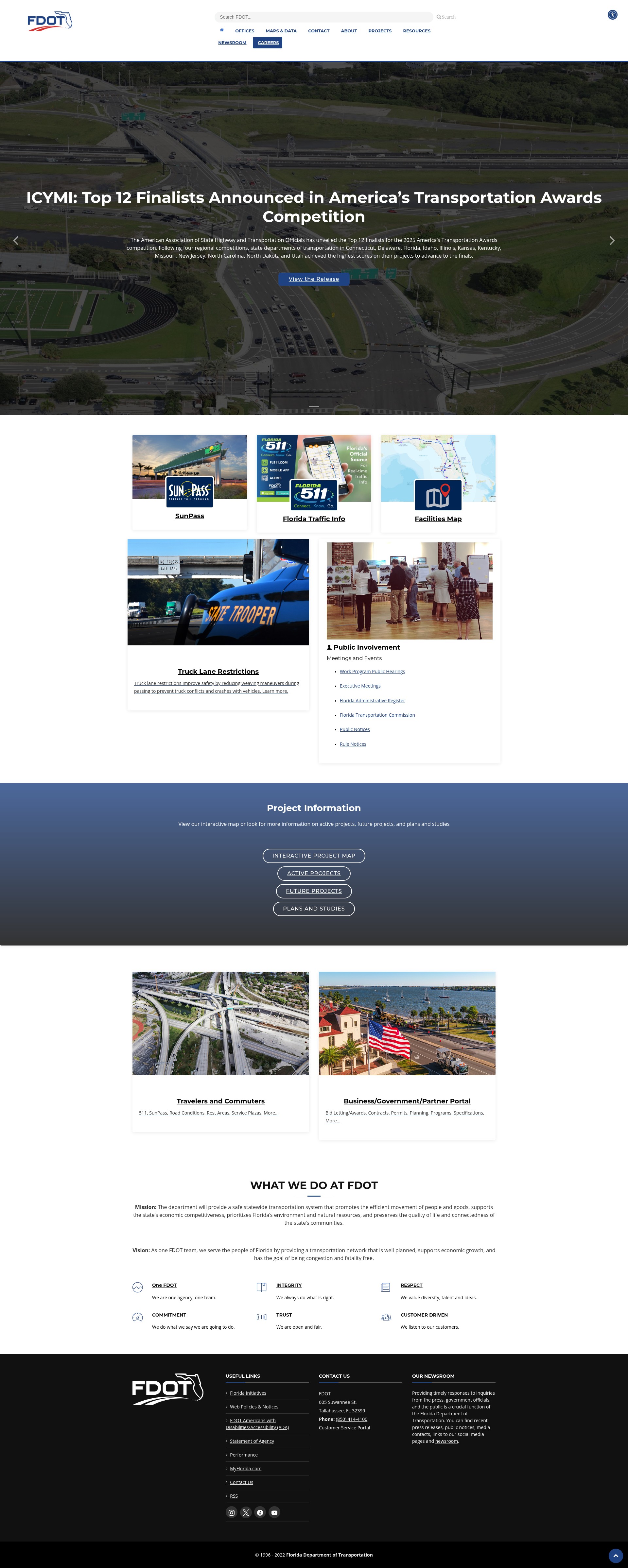 Screenshot of fdot.gov