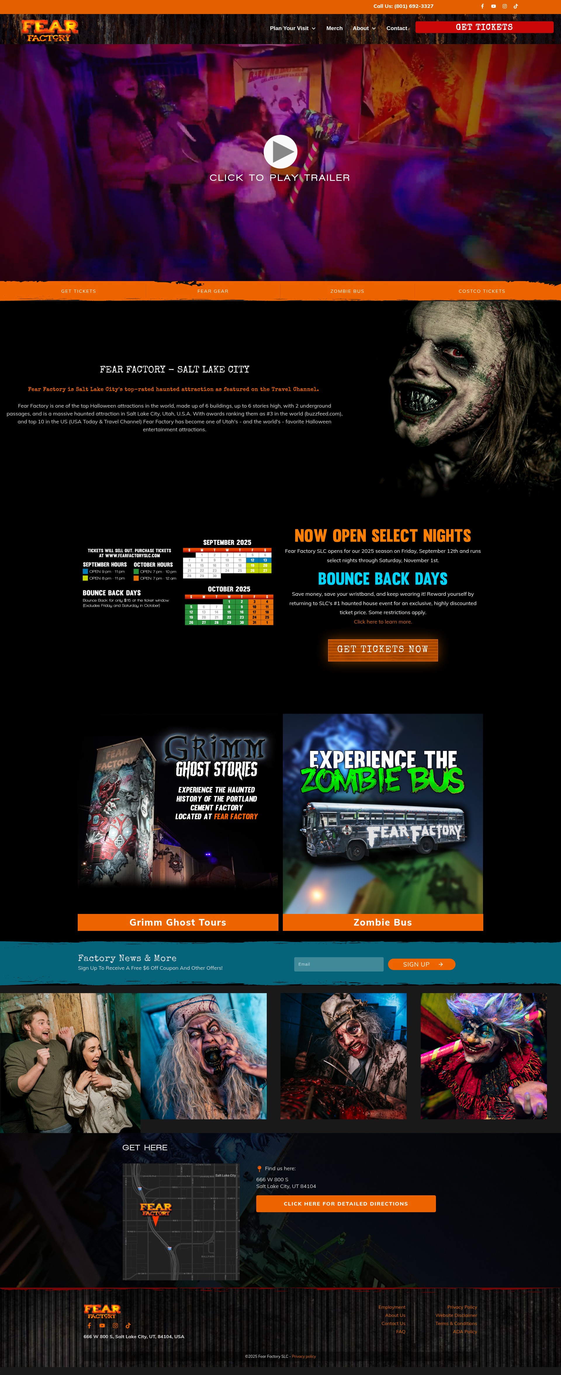 Screenshot of fearfactoryslc.com