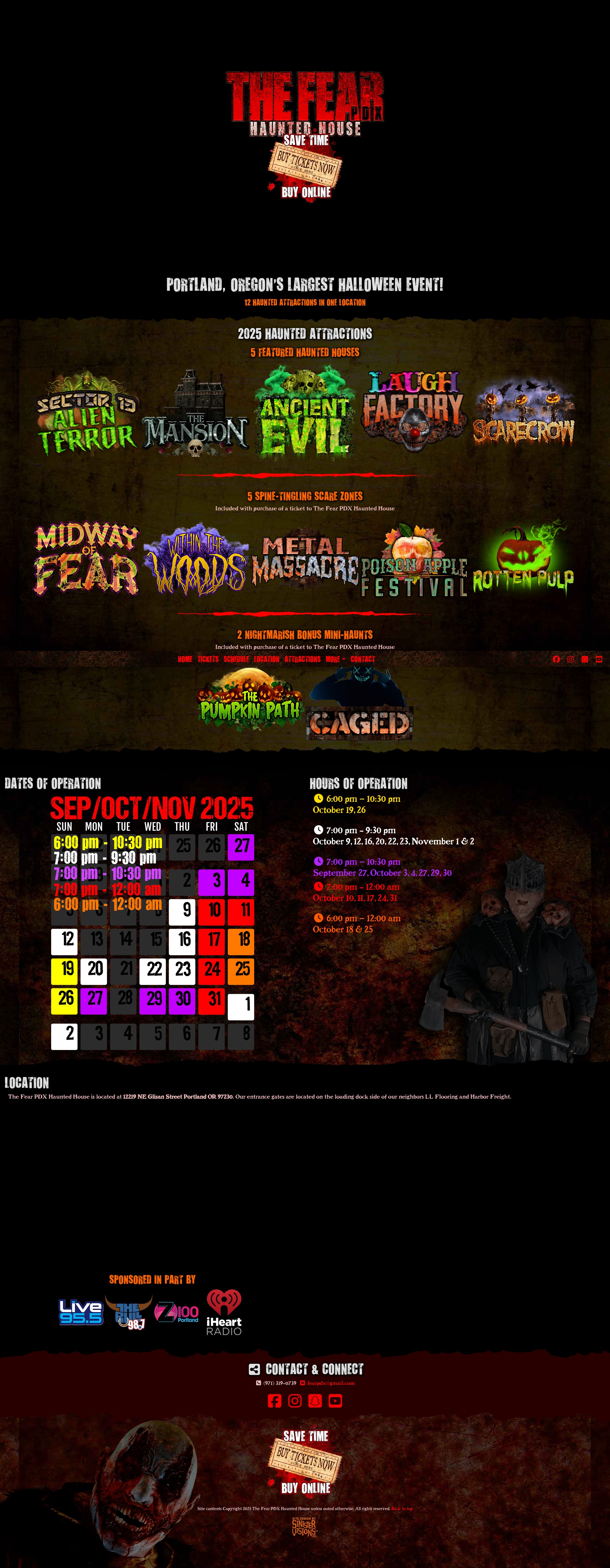 Screenshot of fearpdx.com