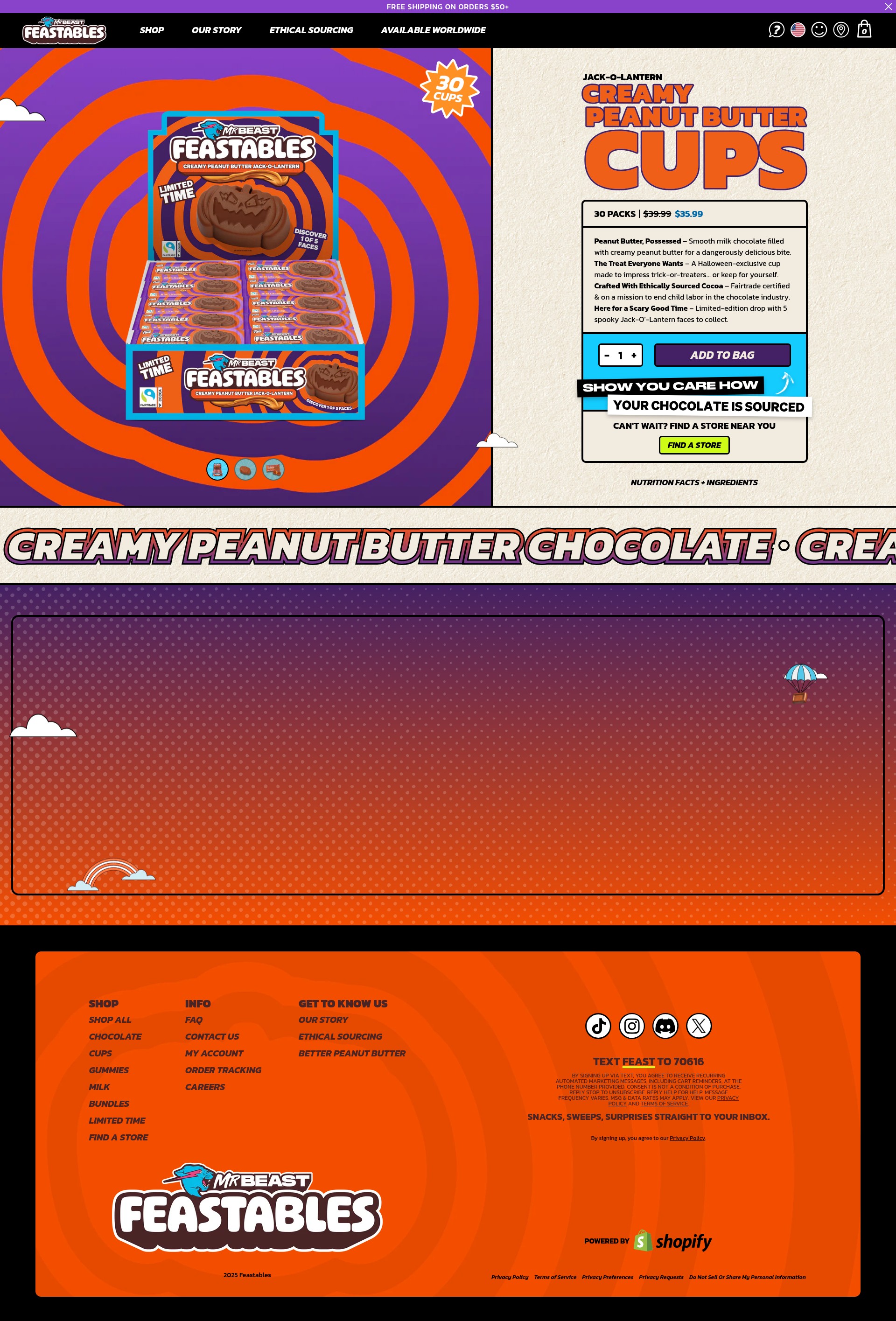 Screenshot of feastables.com