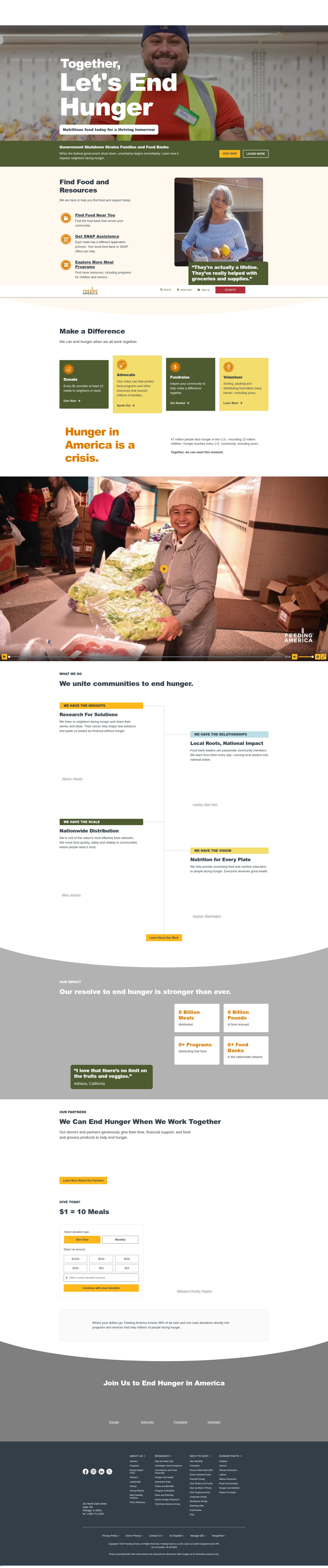 Screenshot of feedingamerica.org