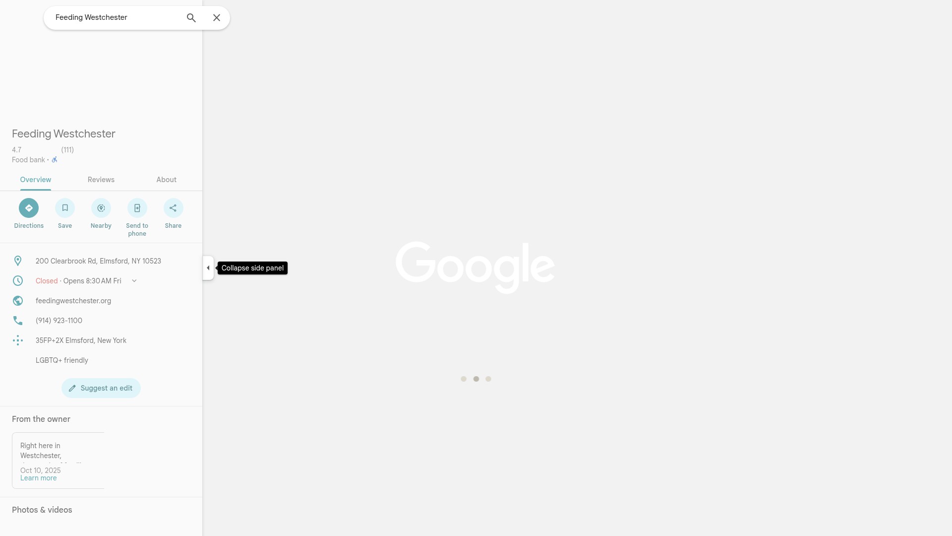 Screenshot of feedingwestchester.org