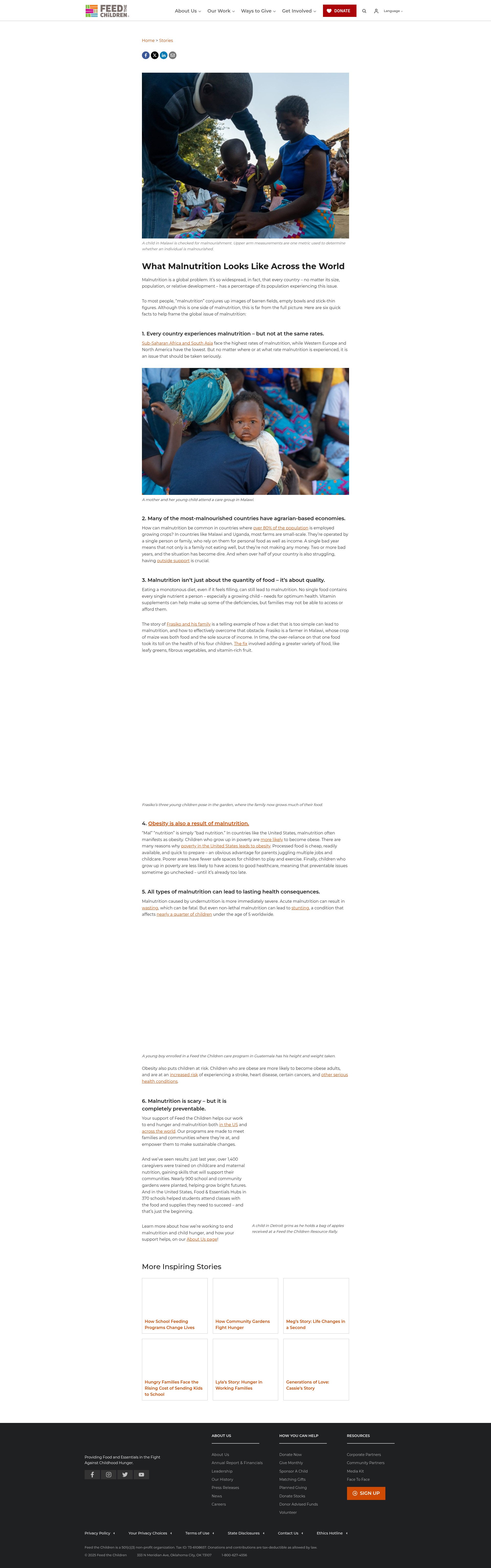 Screenshot of feedthechildren.org