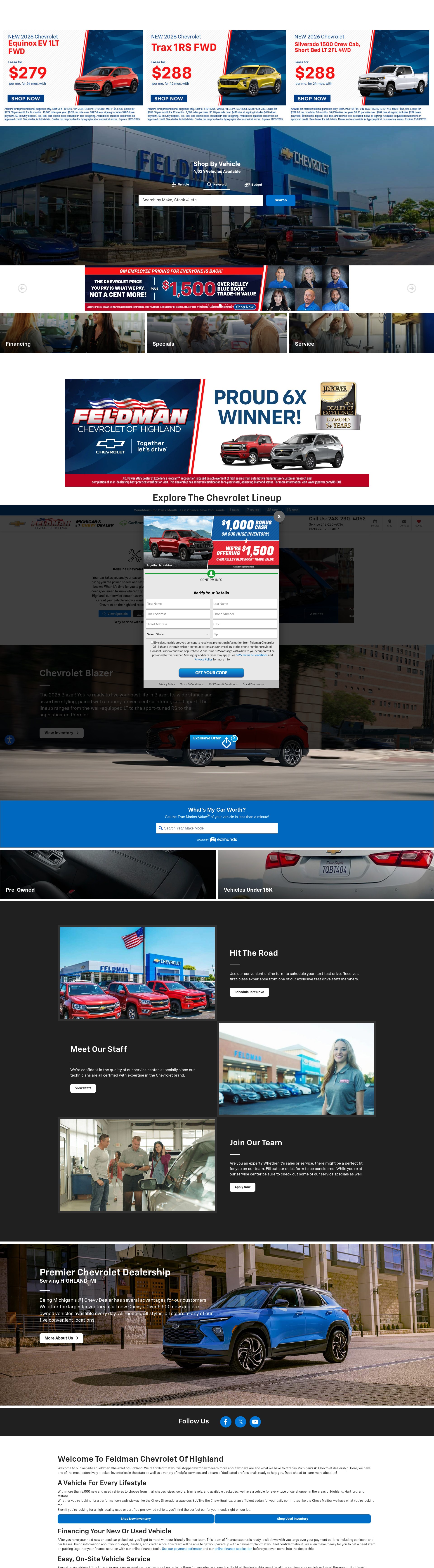 Screenshot of feldmanchevyofhighland.com