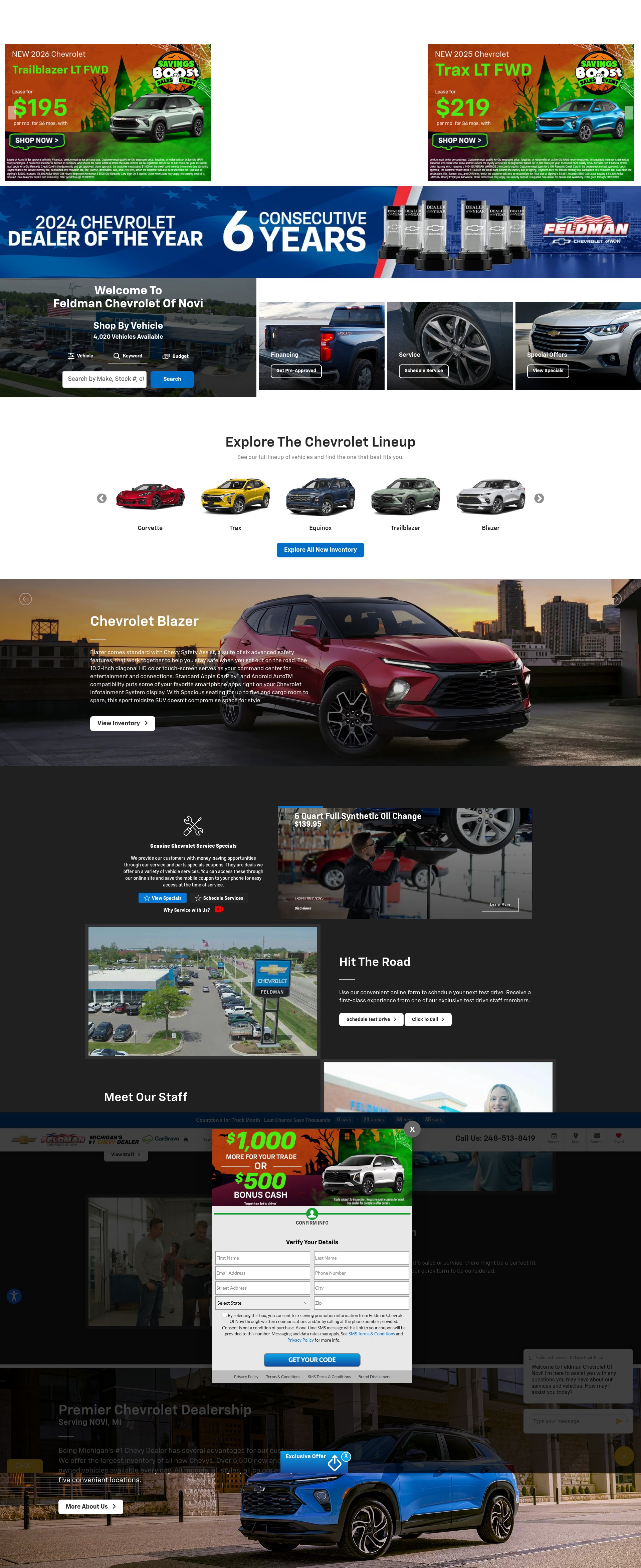 Screenshot of feldmanchevyofnovi.com