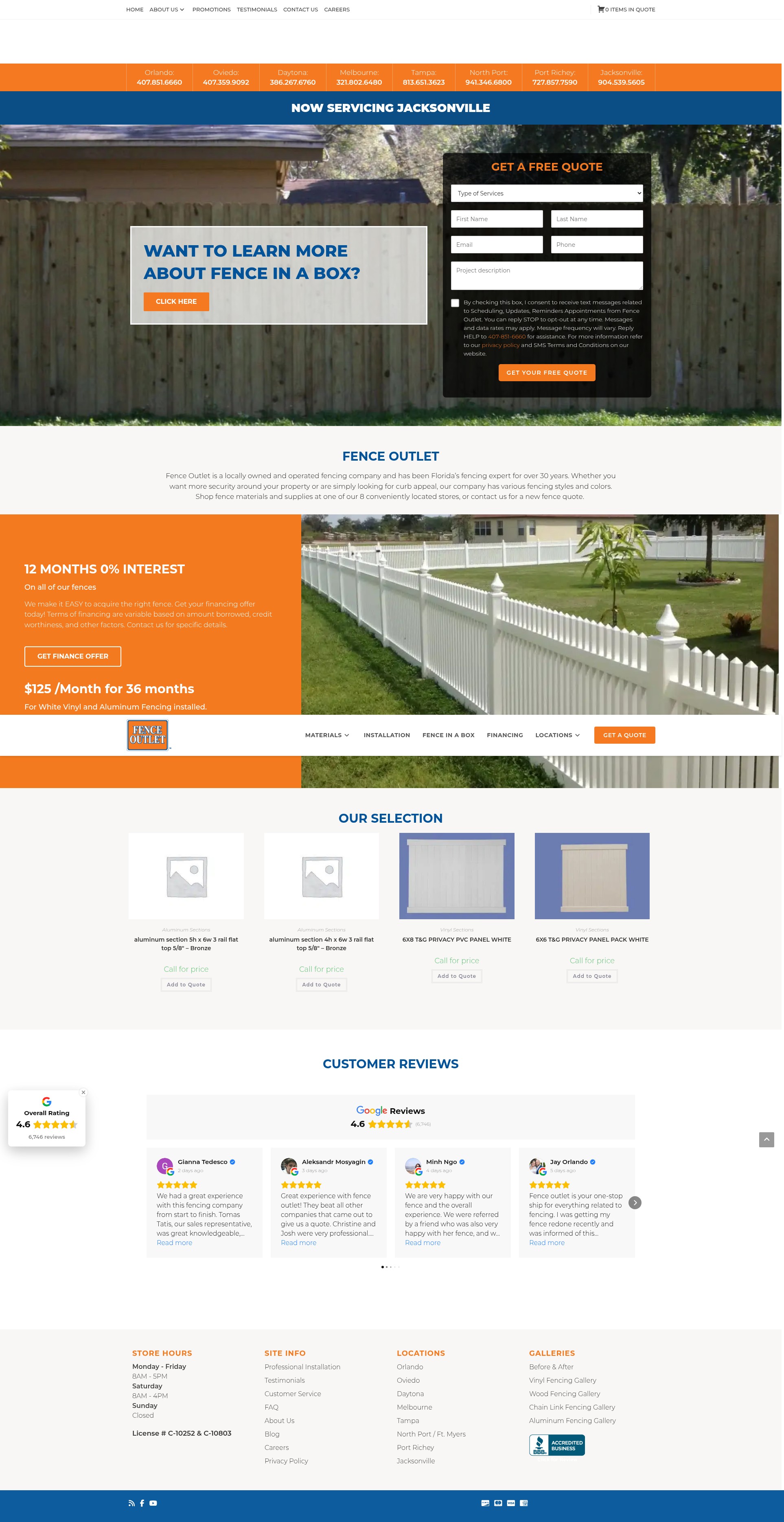 Screenshot of fenceoutlet.com