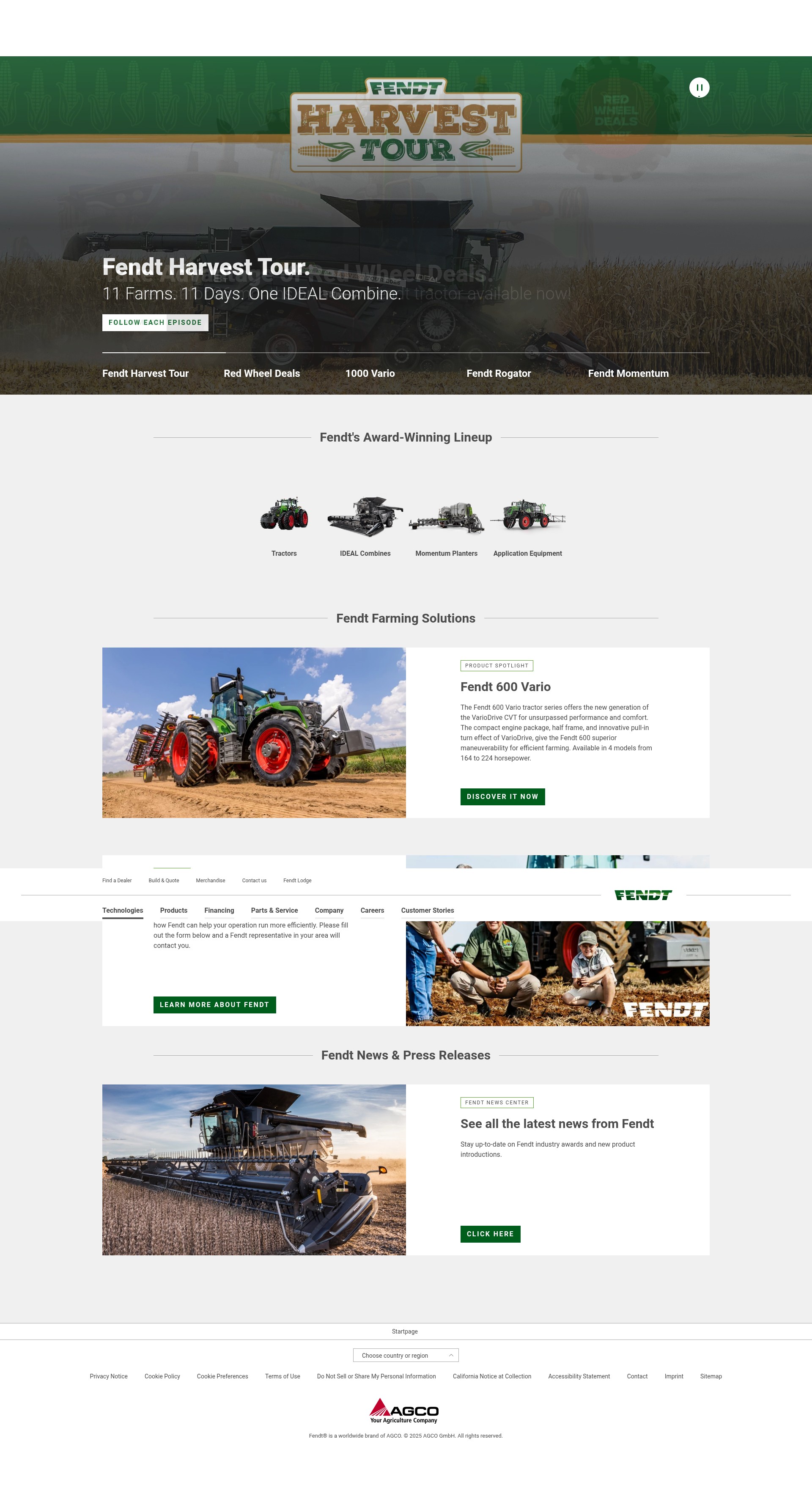 Screenshot of fendt.com