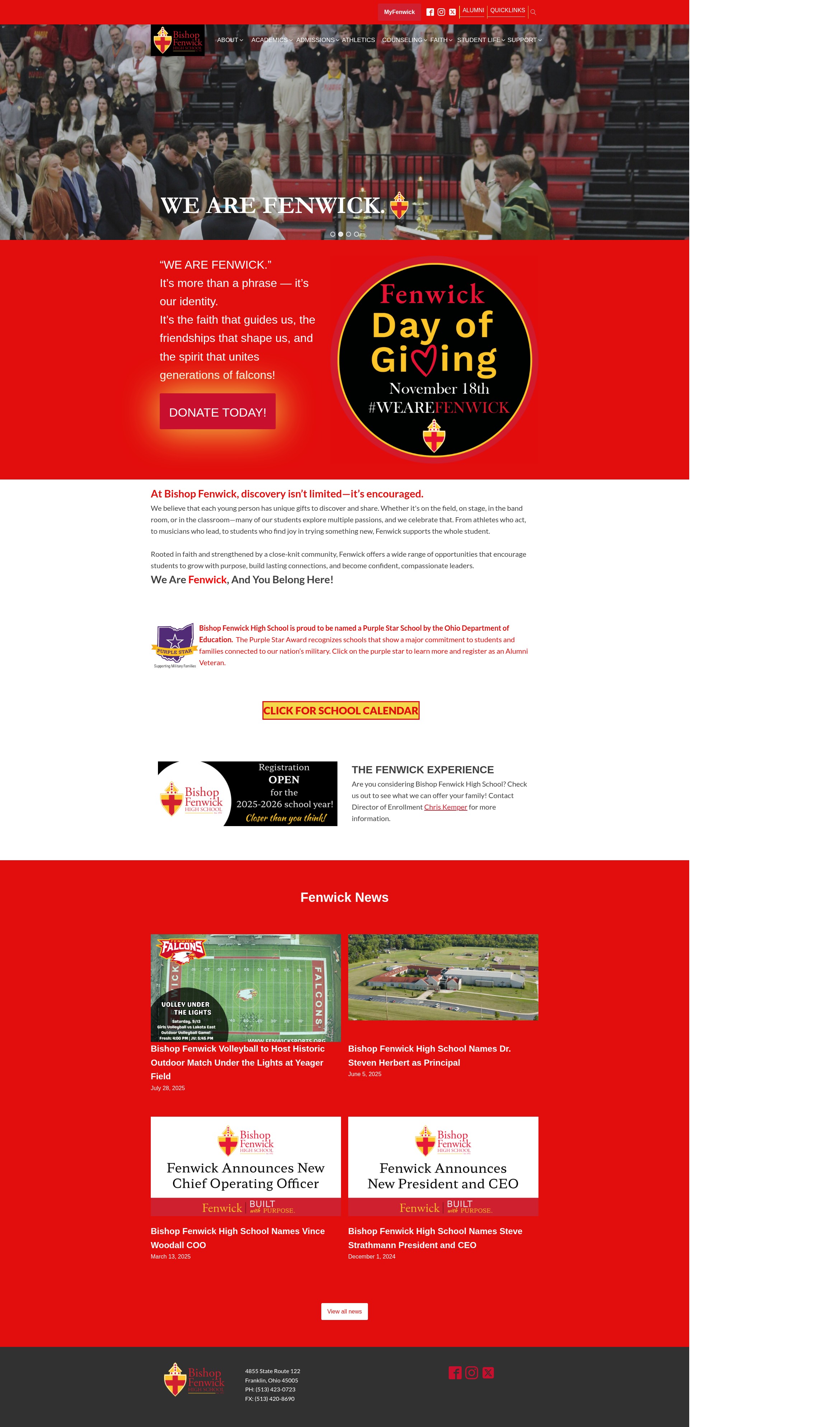 Screenshot of fenwickfalcons.org