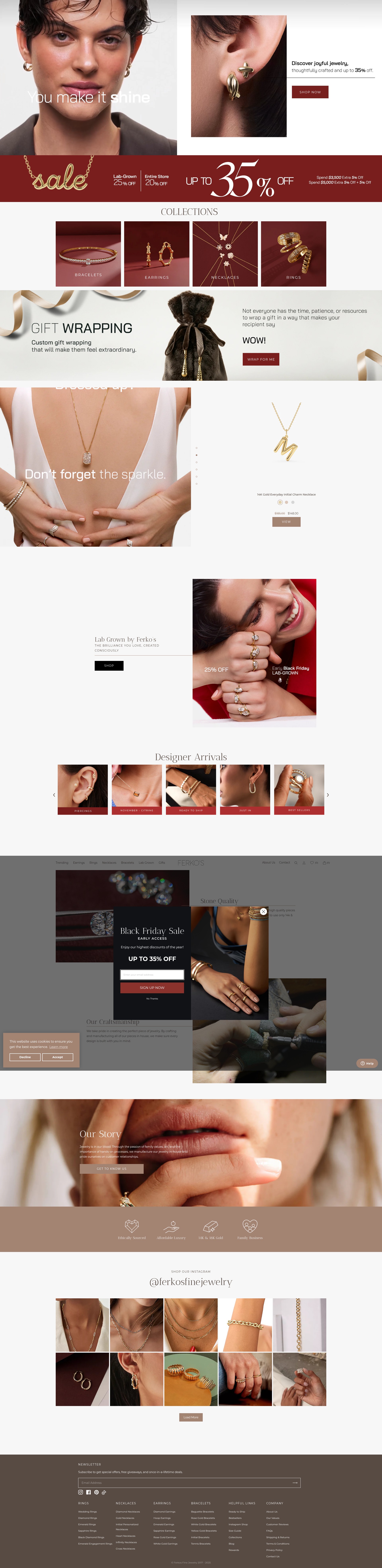 Screenshot of ferkosfinejewelry.com