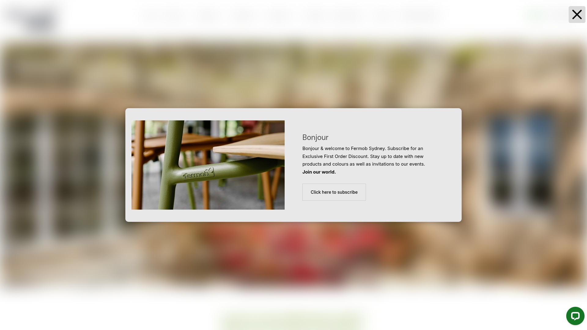 Screenshot of fermobsydney.com.au
