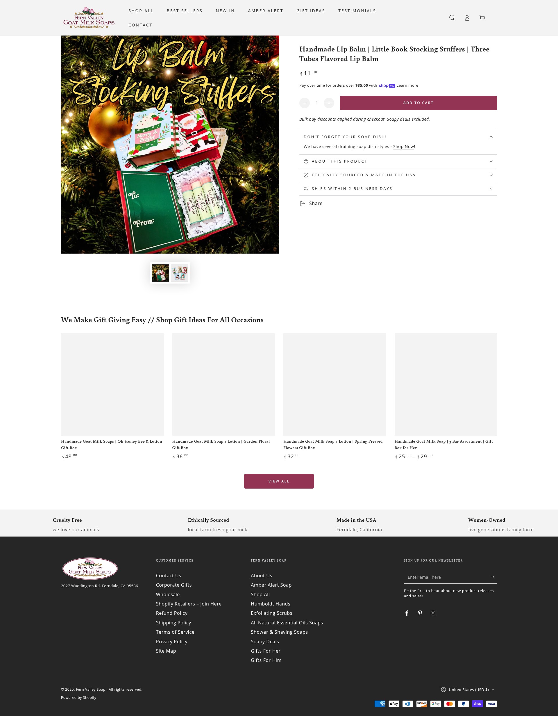Screenshot of fernvalleysoaps.com