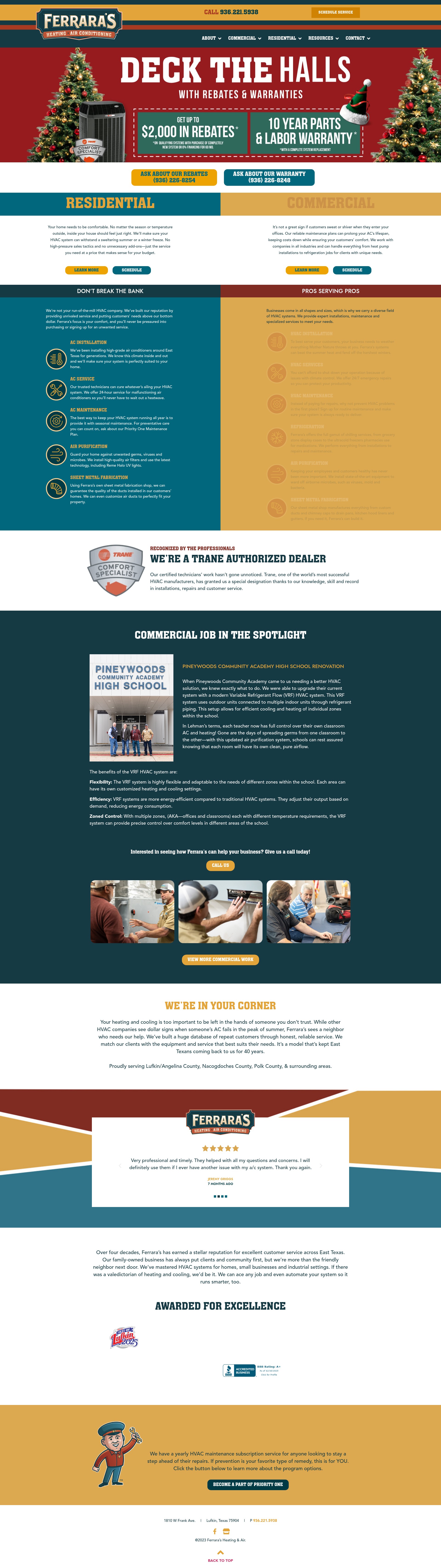 Screenshot of ferrarashvac.com