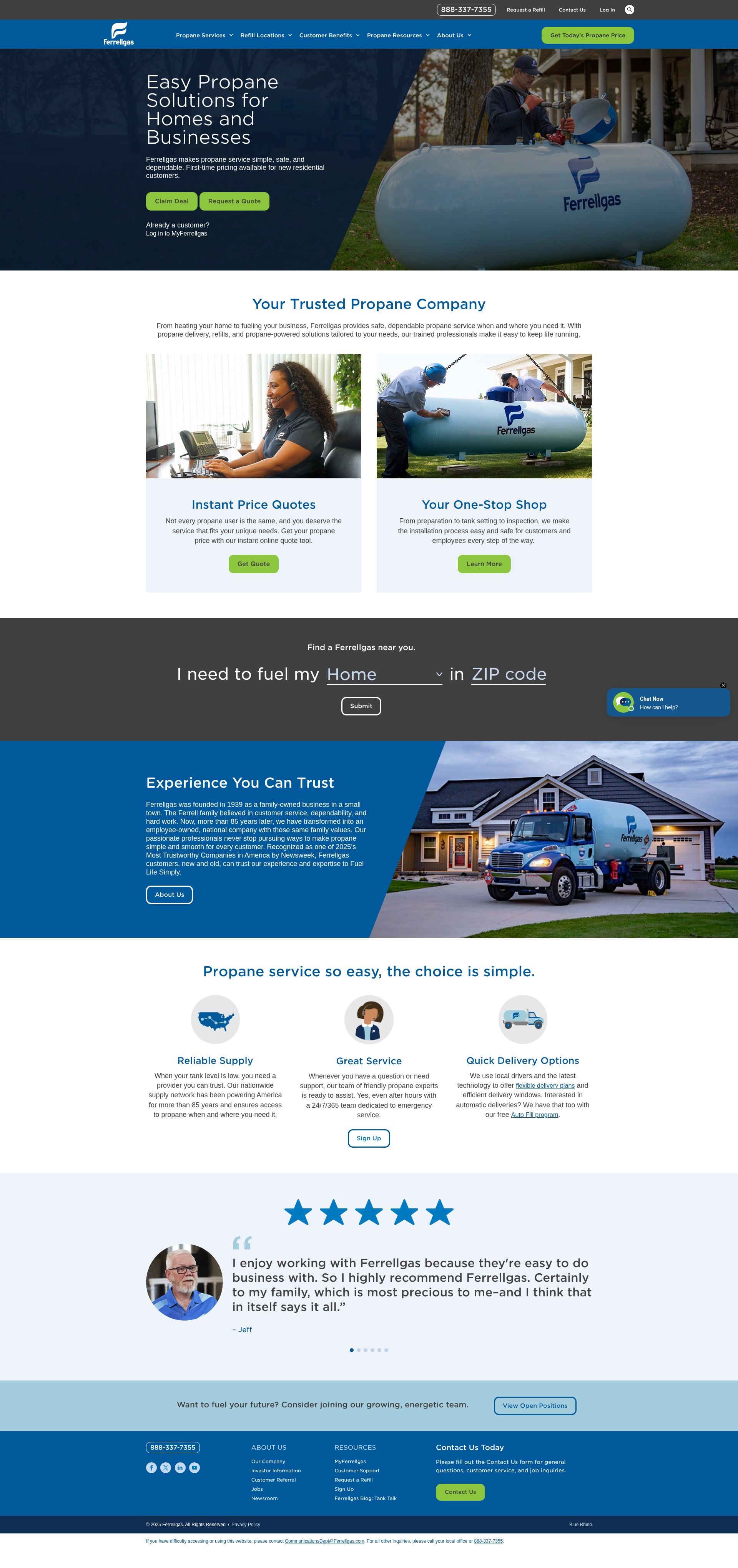 Screenshot of ferrellgas.com
