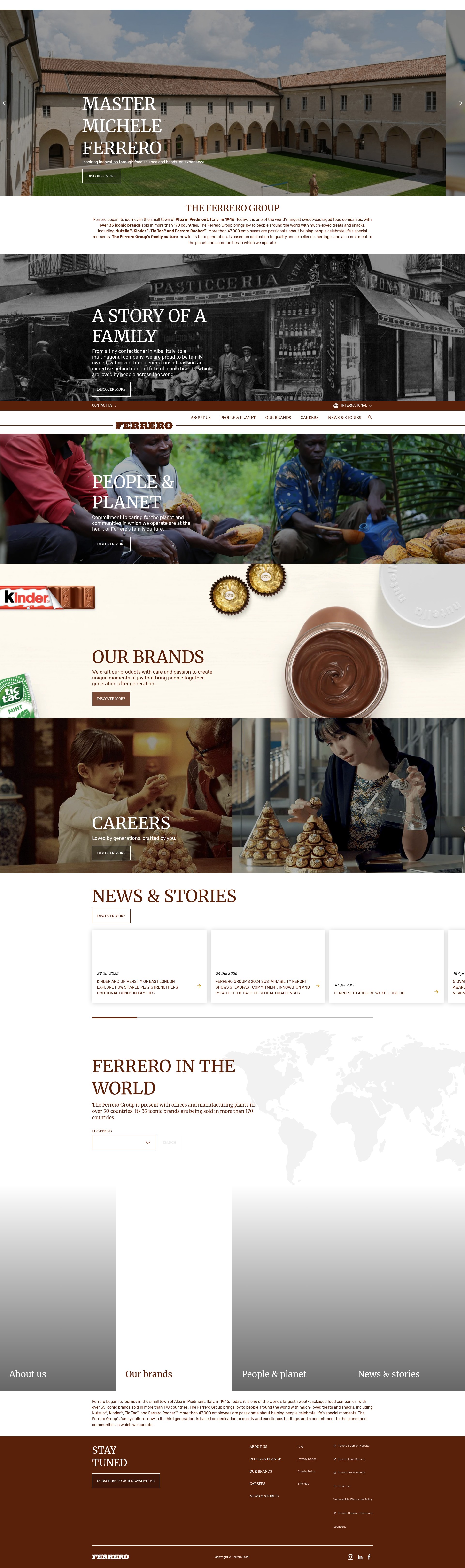 Screenshot of ferrero.com