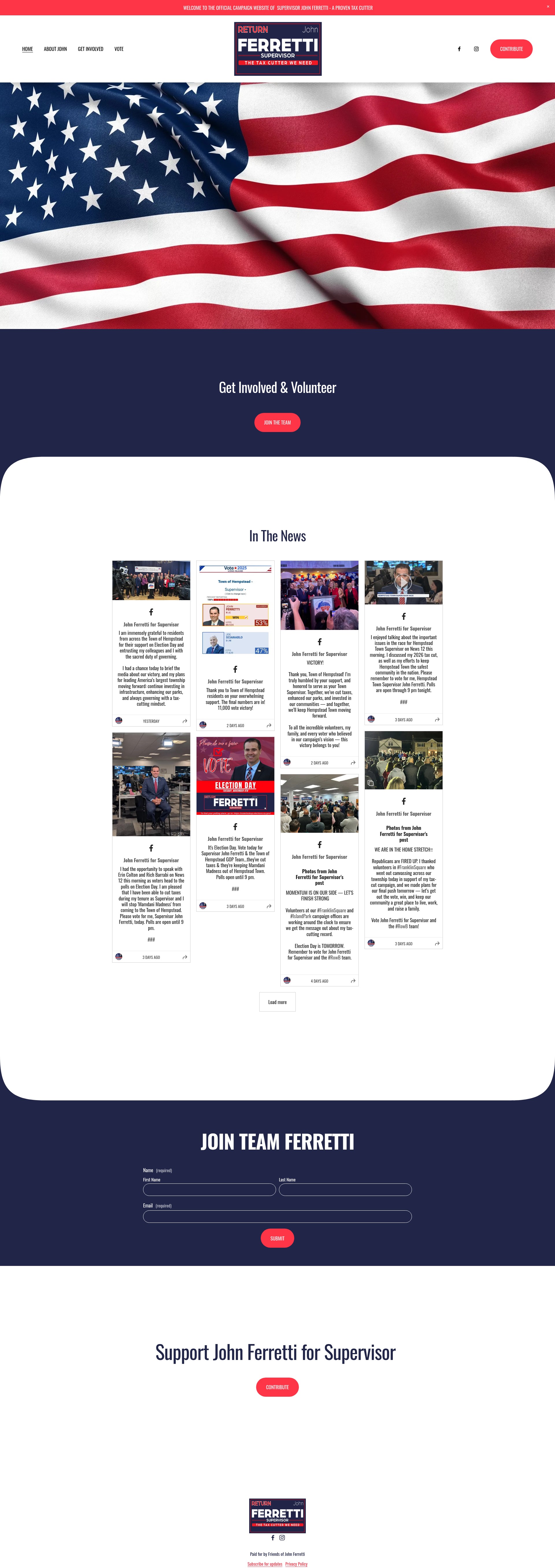 Screenshot of ferrettiforsupervisor.com