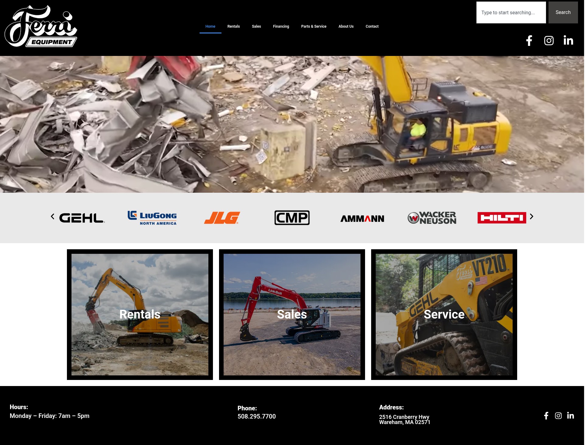 Screenshot of ferriequipment.com