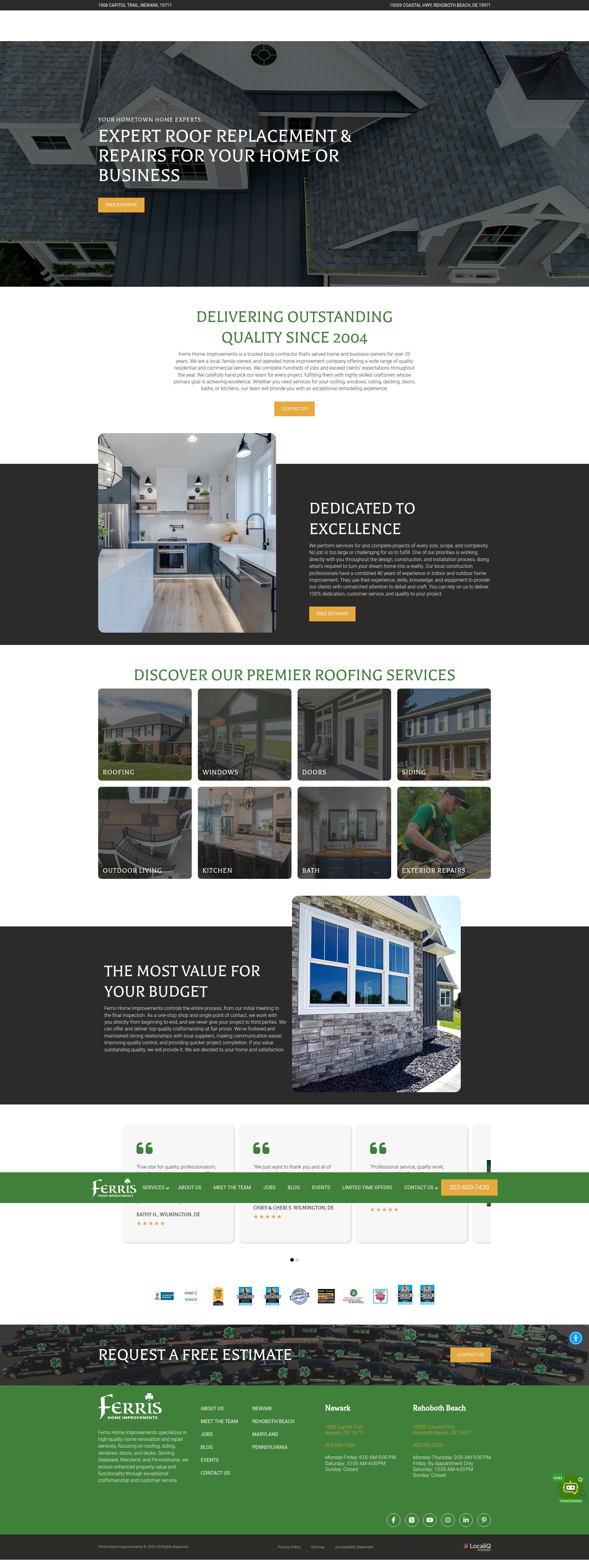 Screenshot of ferrishomeimprovements.com