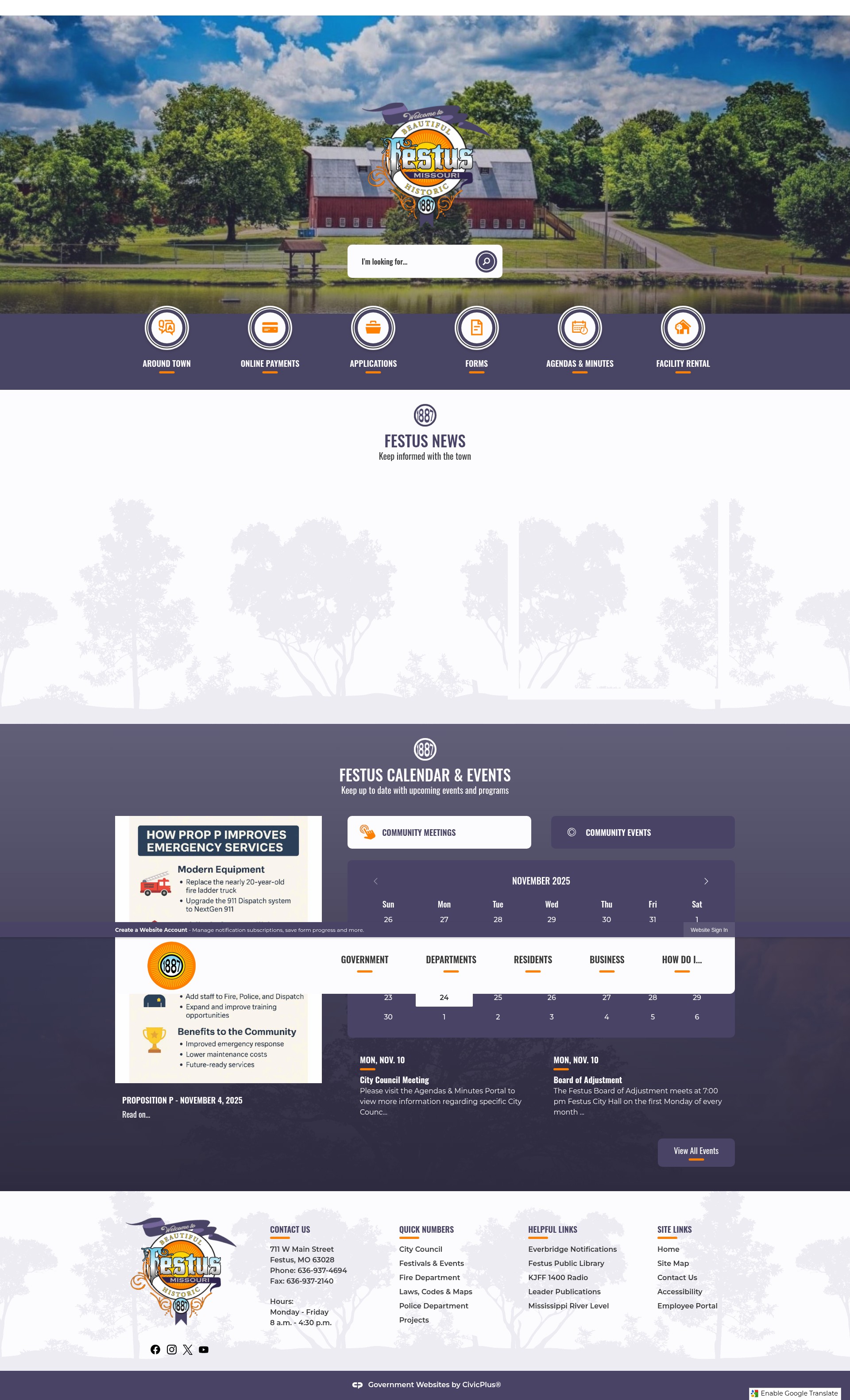 Screenshot of festusmo.gov