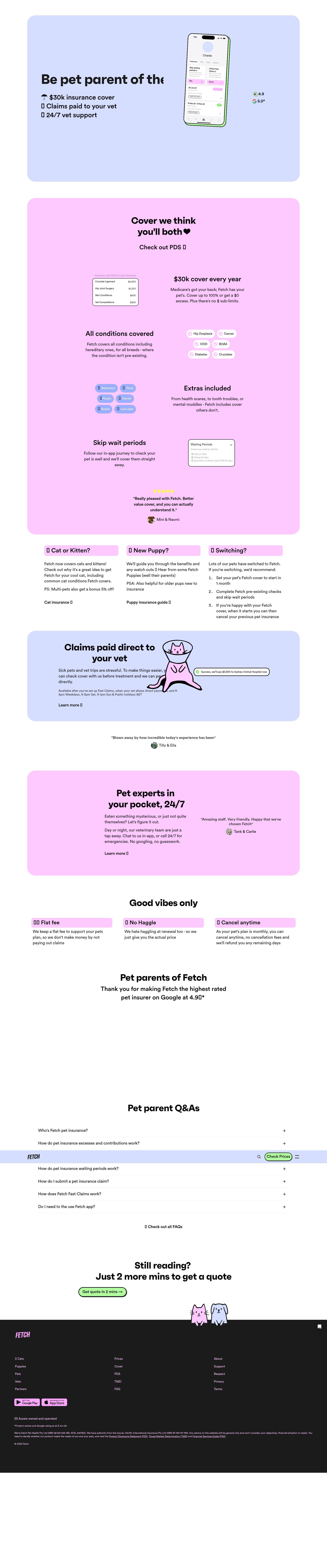 Screenshot of fetchpet.com.au